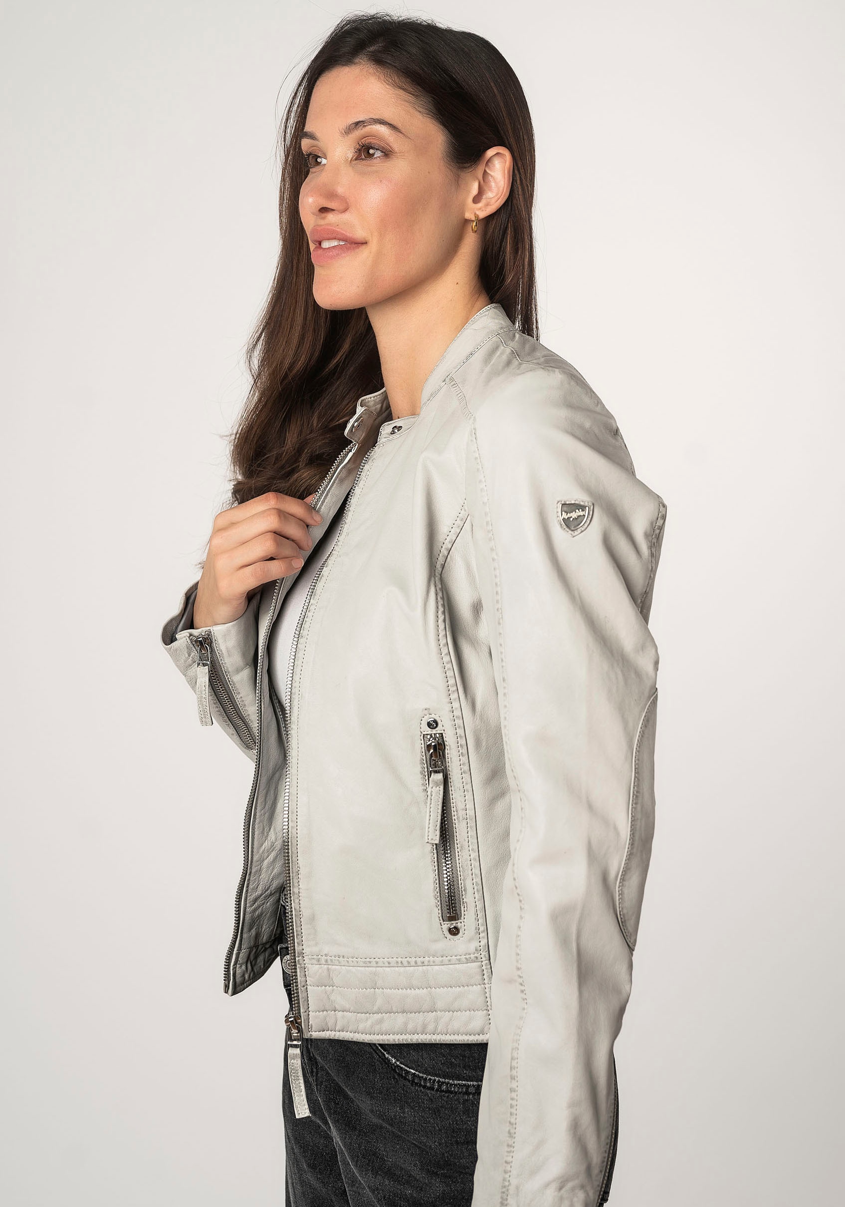 Mauritius Lederjacke »MWFilla«, mit kleinem Stehkragen