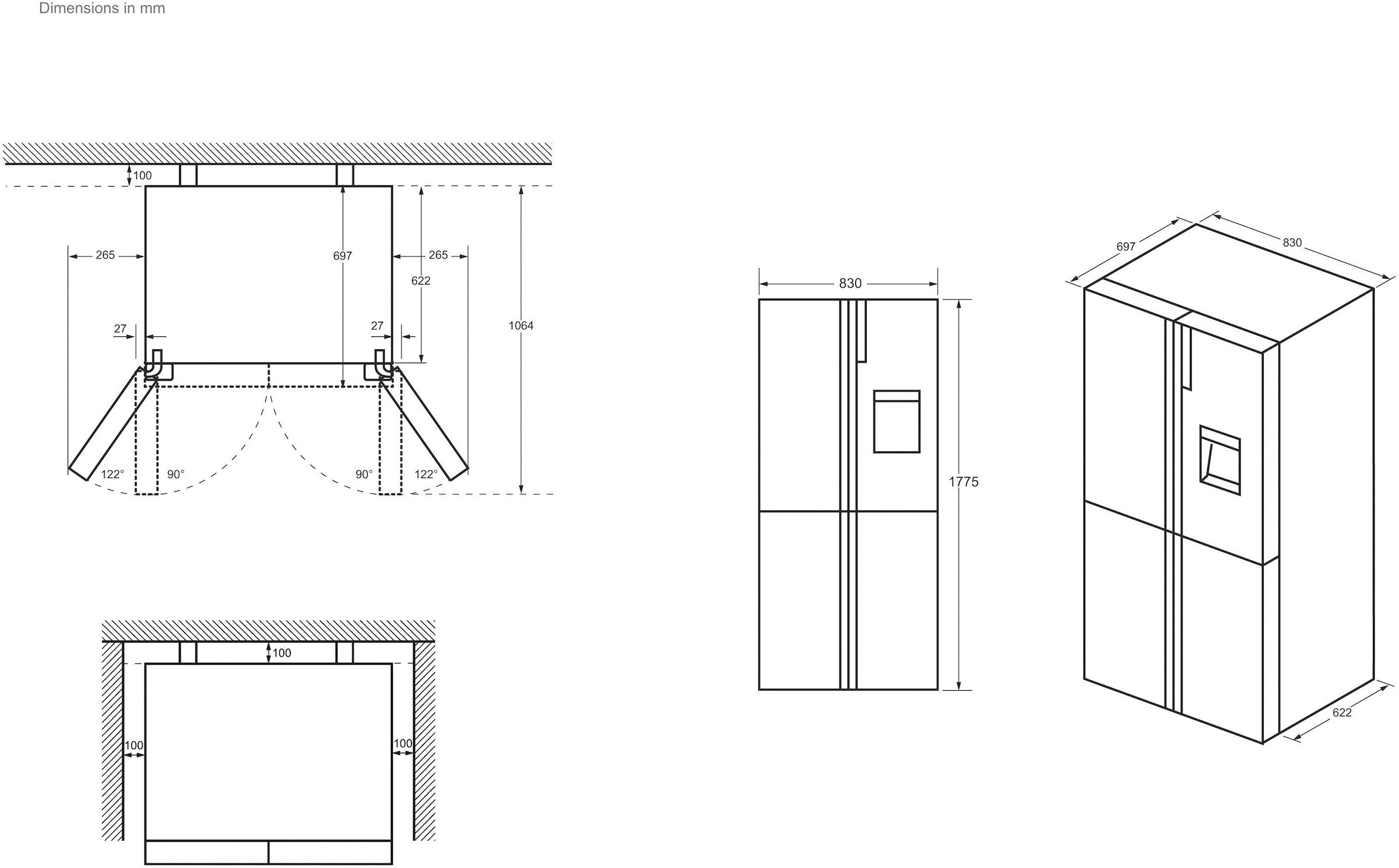 Haier Multi Door »HCW58F18EHMP«, HCW58F18EHMP, 177,5 cm hoch, 83 cm breit