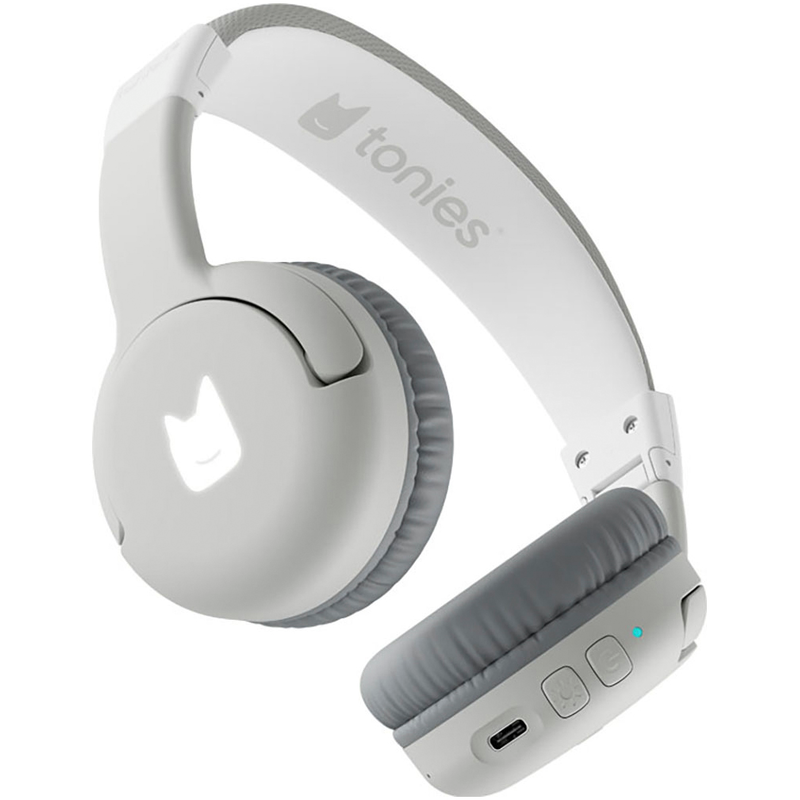 TONIES Kinder-Kopfhörer »Lauscher Revision« Bluetooth NFC Mondgrau Akkulaufzeit bis zu 40 Stunden (25 Stunden mit eingeschalteter Beleuchtung)