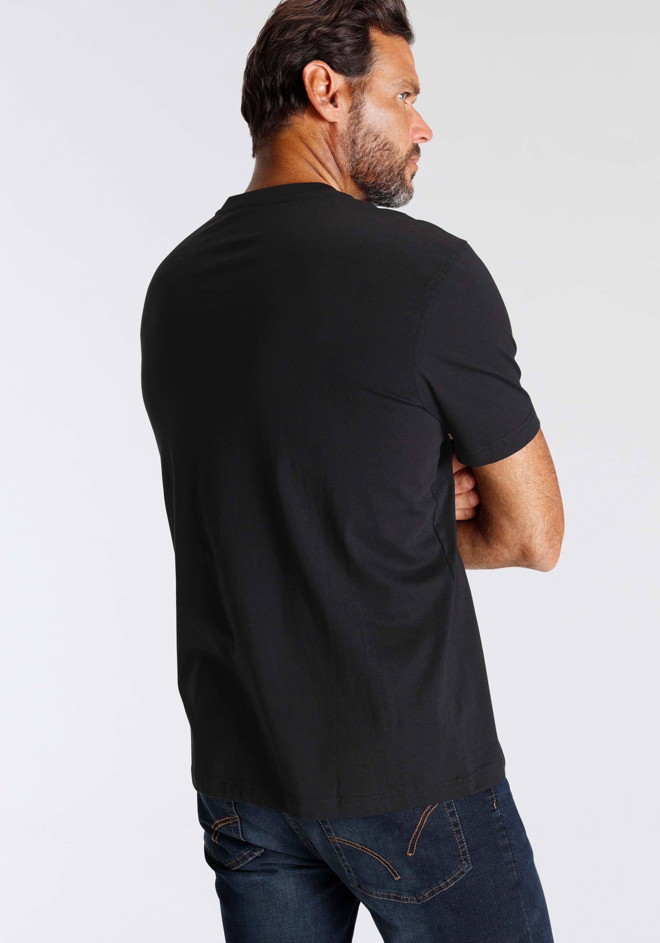 Man's World T-Shirt, mit leicht glänzenden Brustprint