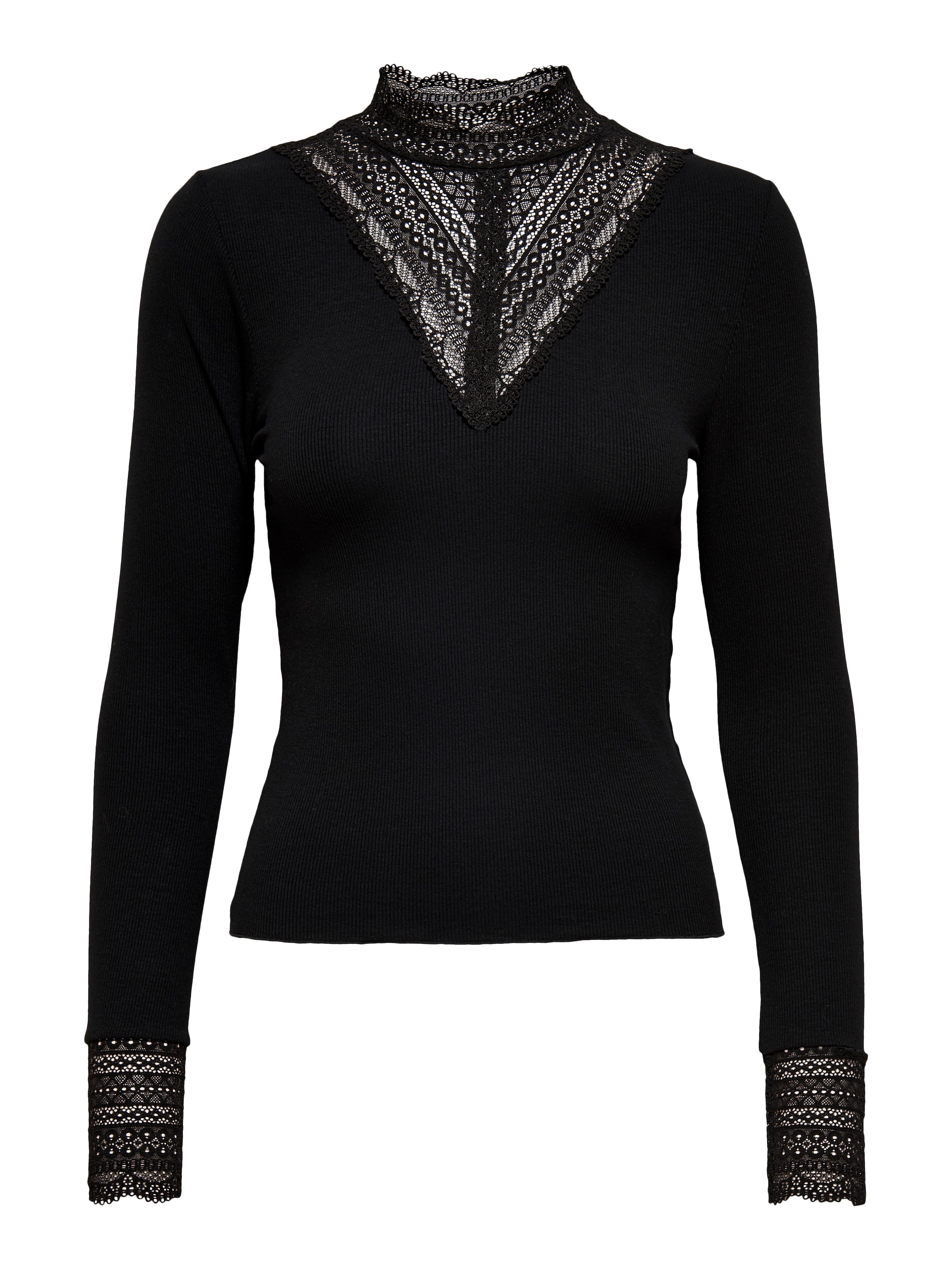 ONLY Spitzenshirt »ONLTILDE L/S HIGH NECK LACE TOP JRS«
