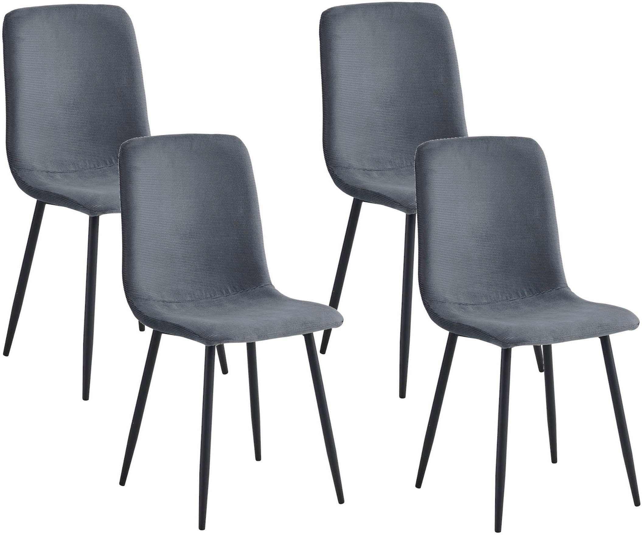 TOM TAILOR 4-Fußstuhl »LEIPZIG«, (Set), 4 St., Microfaser-Cord, 4-Fuß,Rundr günstig online kaufen