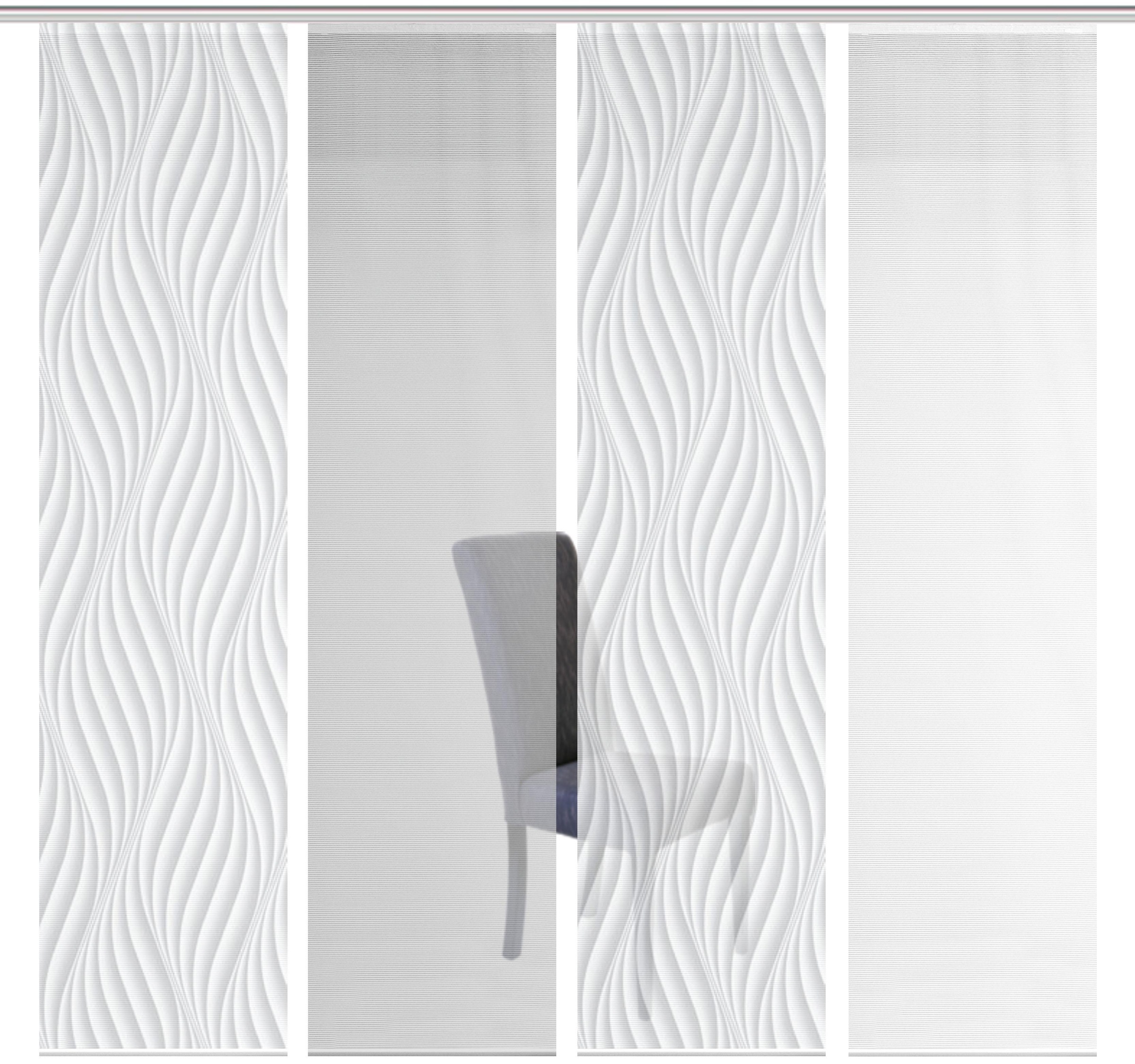 Vision S Schiebegardine »4ER SET WAVE« Paneelwagen 4 Stk. tlg. HxB: 260x60, günstig online kaufen