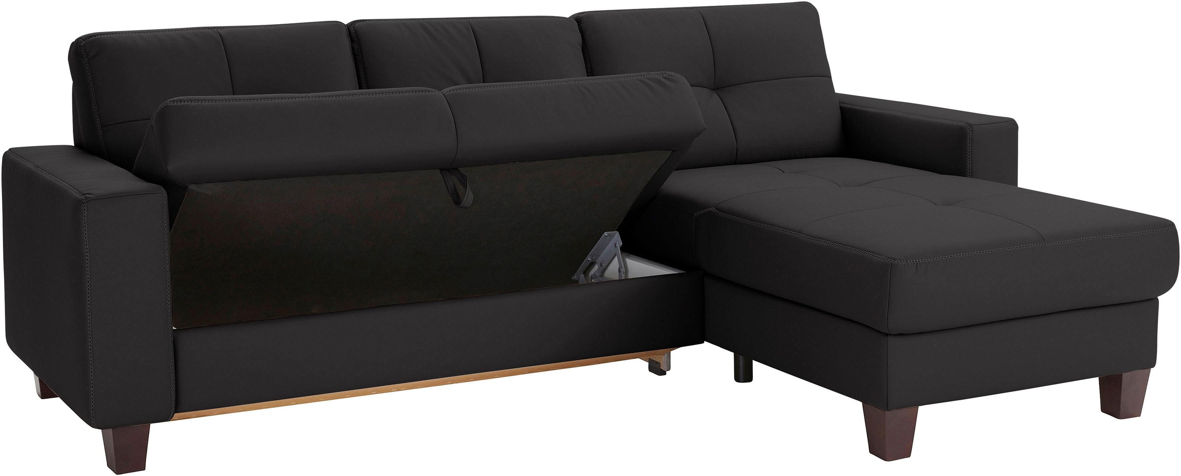 Places of Style Ecksofa »Varese L-Form«, wahlweise mit Bettfunktion und Vorziehfunktion