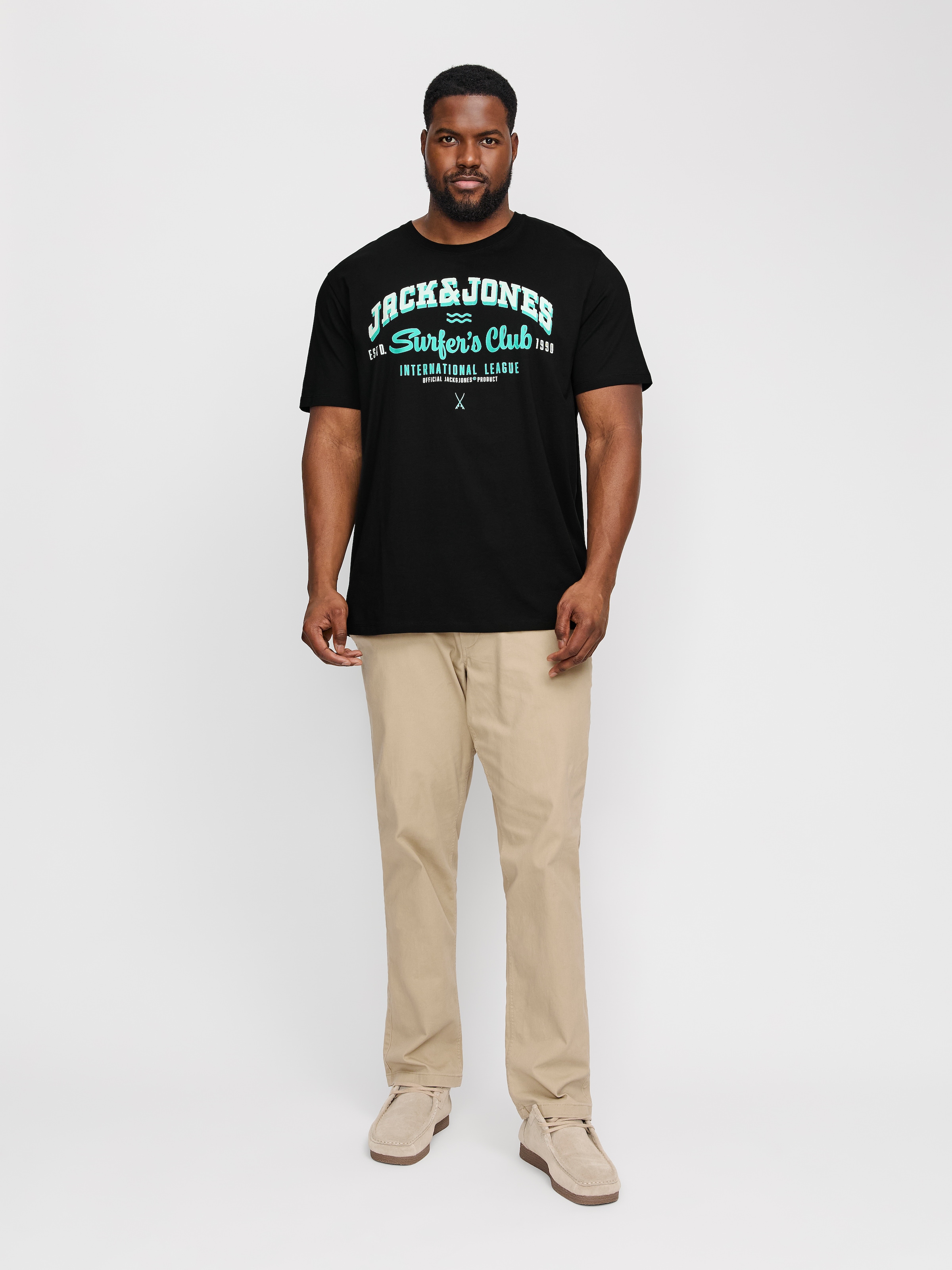 Jack & Jones PlusSize T-Shirt »JJELOGO TEE SS O-NECK 2 COL AW24 S PLS«, mit Frontprint