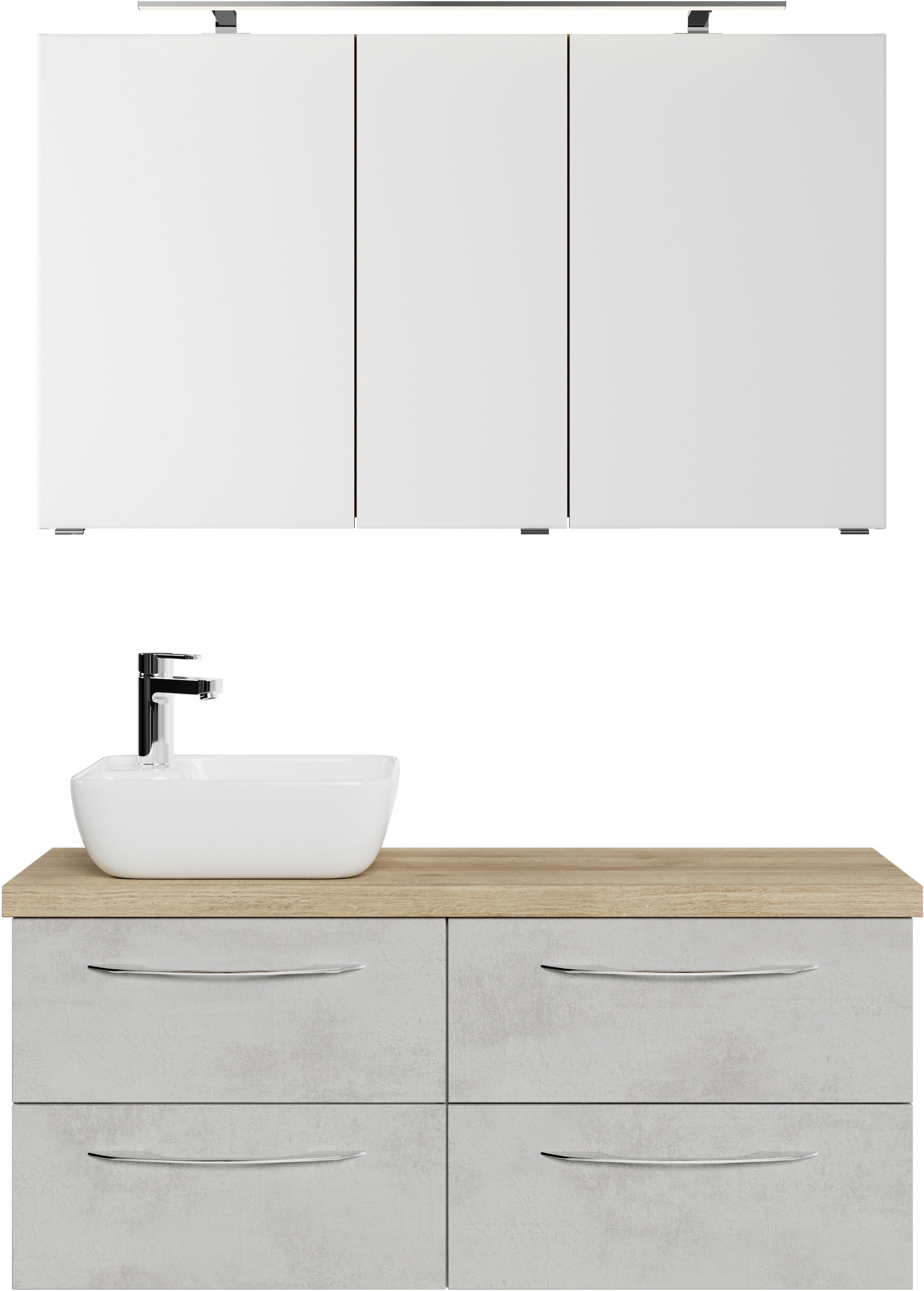 Saphir Badmöbel-Set »Serie 4035 2-teilig, Keramik-Aufsatzbecken mit LED-Spi günstig online kaufen