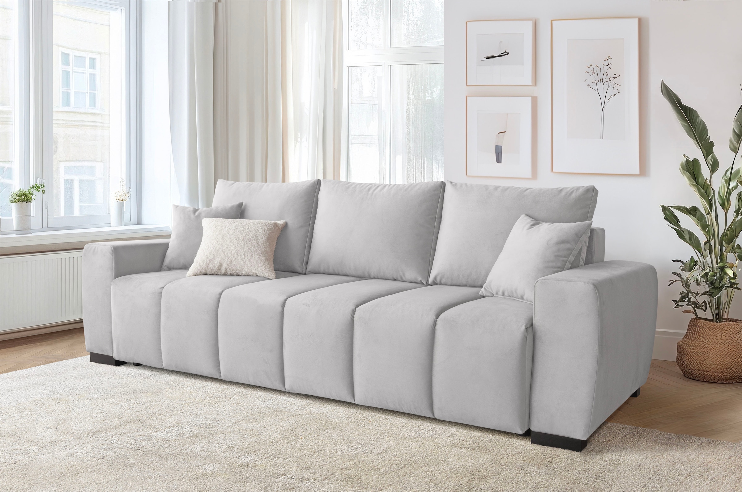 Home affaire Schlafsofa mit Bettfunktion, Bettkasten & 2 Zierkissen, Federk günstig online kaufen