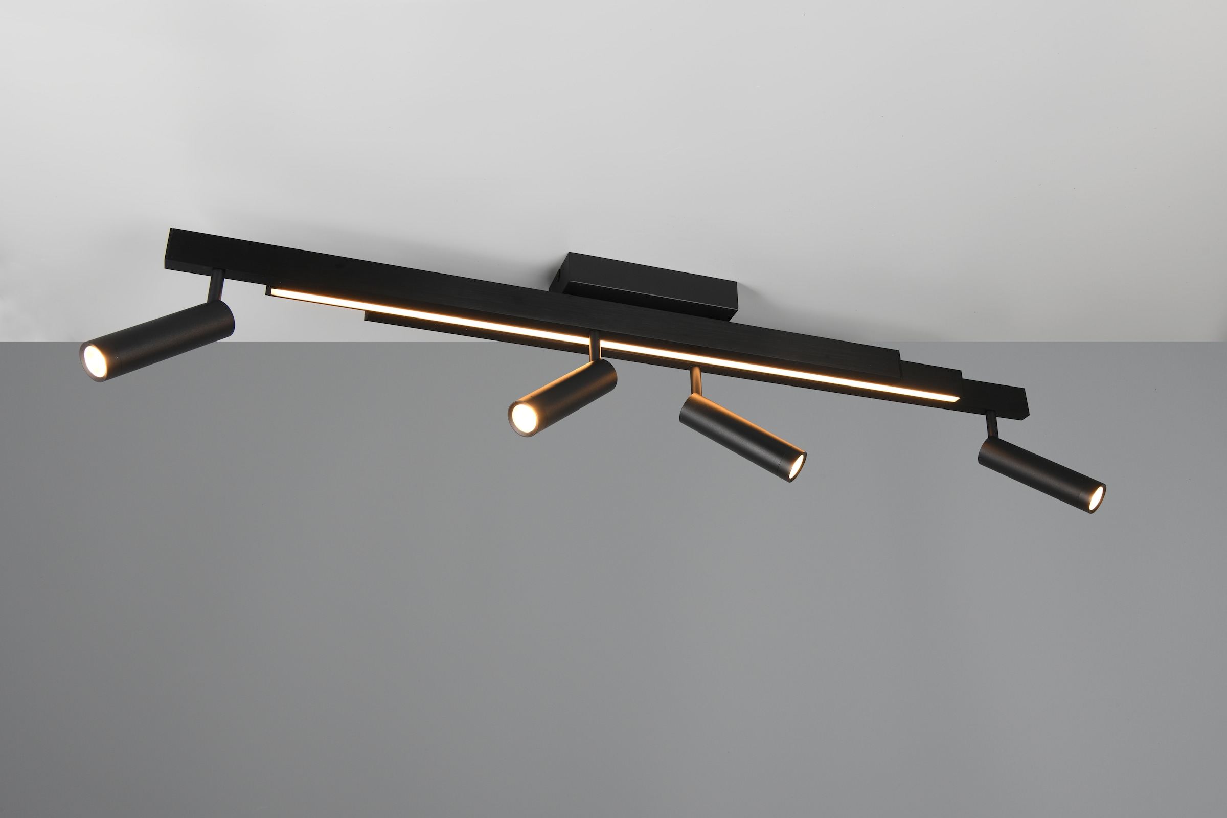 TRIO Leuchten LED Deckenleuchte »ZENO ausziehbare LED Deckenlampe mit 4 verstellbaren Spots dimmbar CCT«, 4 flammig, Leuchtmittel LED-Board | LED fest integriert, getrennt schaltbare Spots, Lichtfarbe einstellbar inkl Fernbedienung