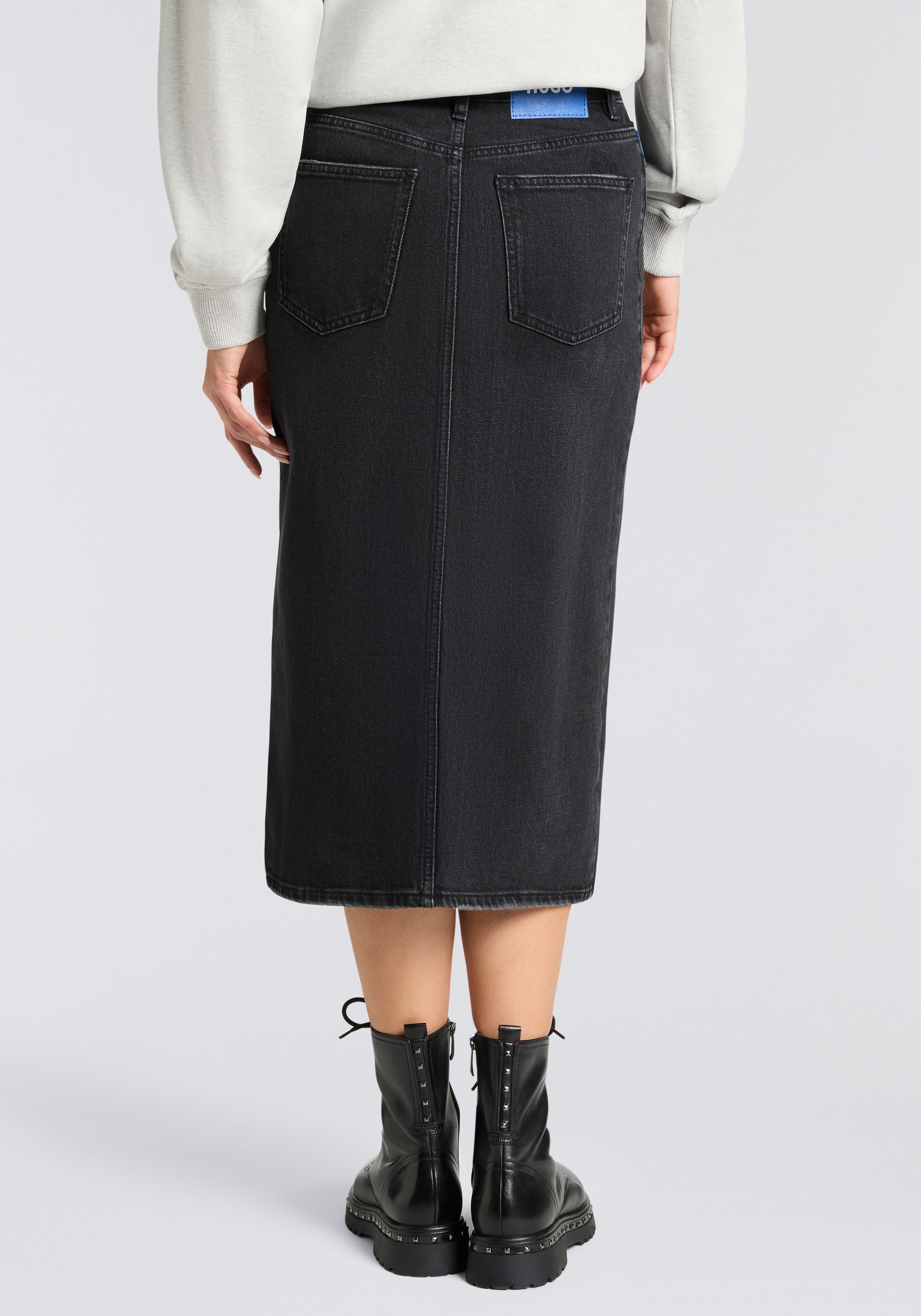 HUGO Blue Jeansrock »Goja« in Midi-Länge, mit asymmetrischem Schlitz