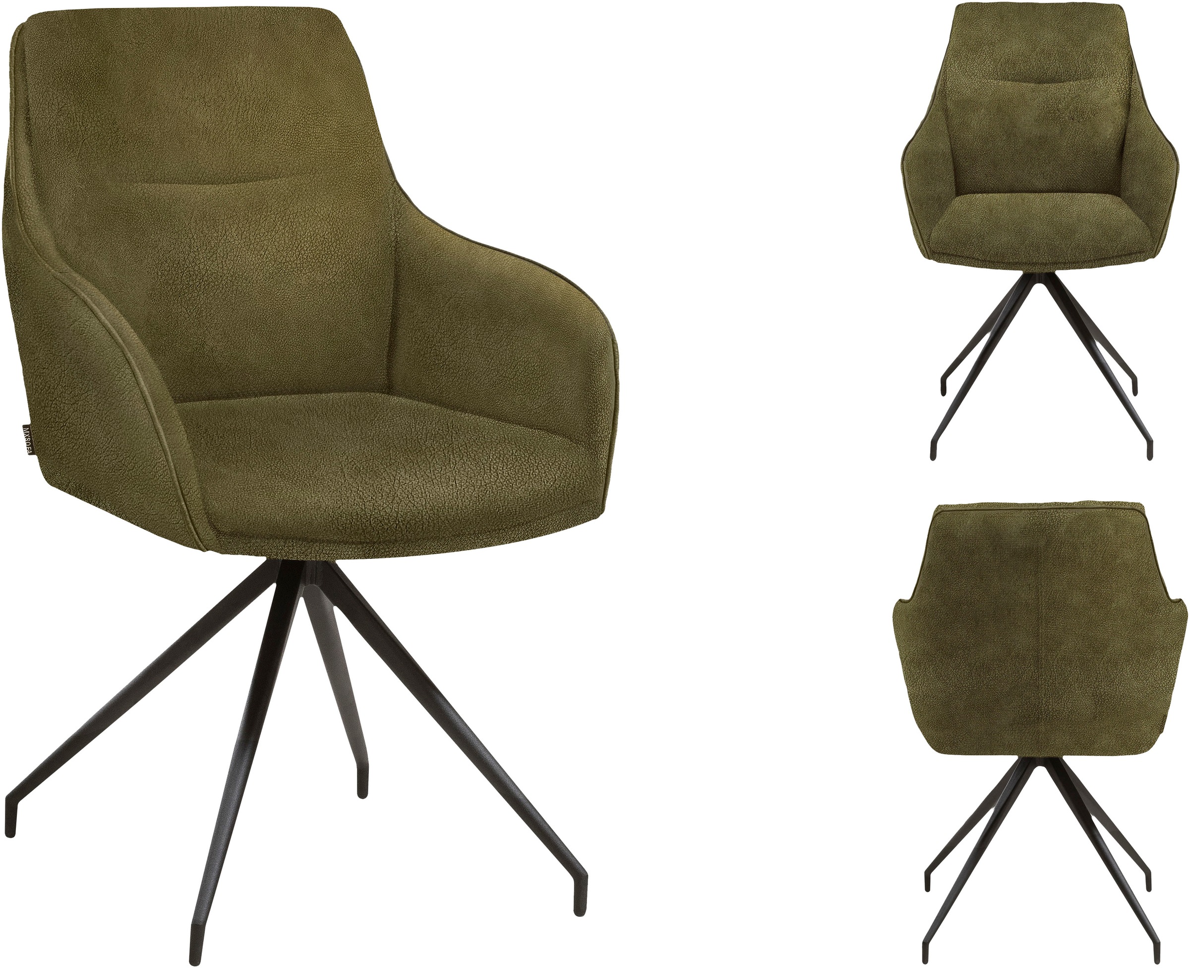 OMG Design Esszimmerstuhl »Tijn«, (Set), 2 St., Stoff, Drehstuhl, Armlehnenstuhl, pflegeleicht