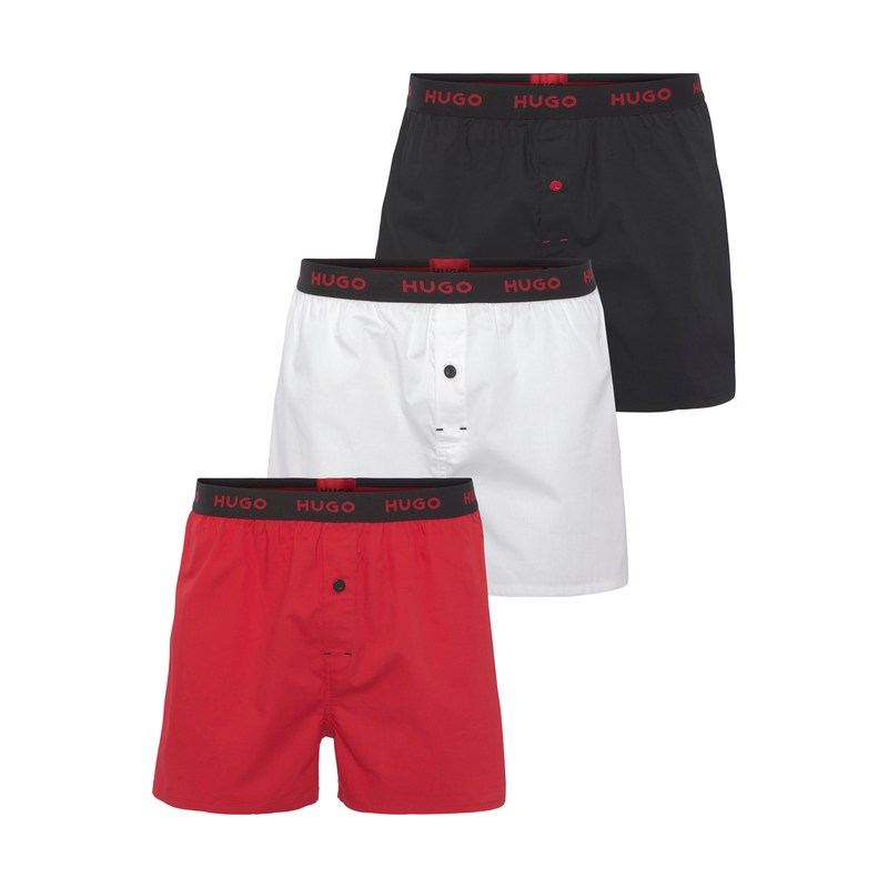 HUGO UNDERWEAR Boxershorts »WOVEN BOXER TRIPLET« Packung, 3er, 3 Stk. tlg., mit Knöpfen am Eingriff Black 003 XXL (56) XXL (56) 3er Pack Webboxer...