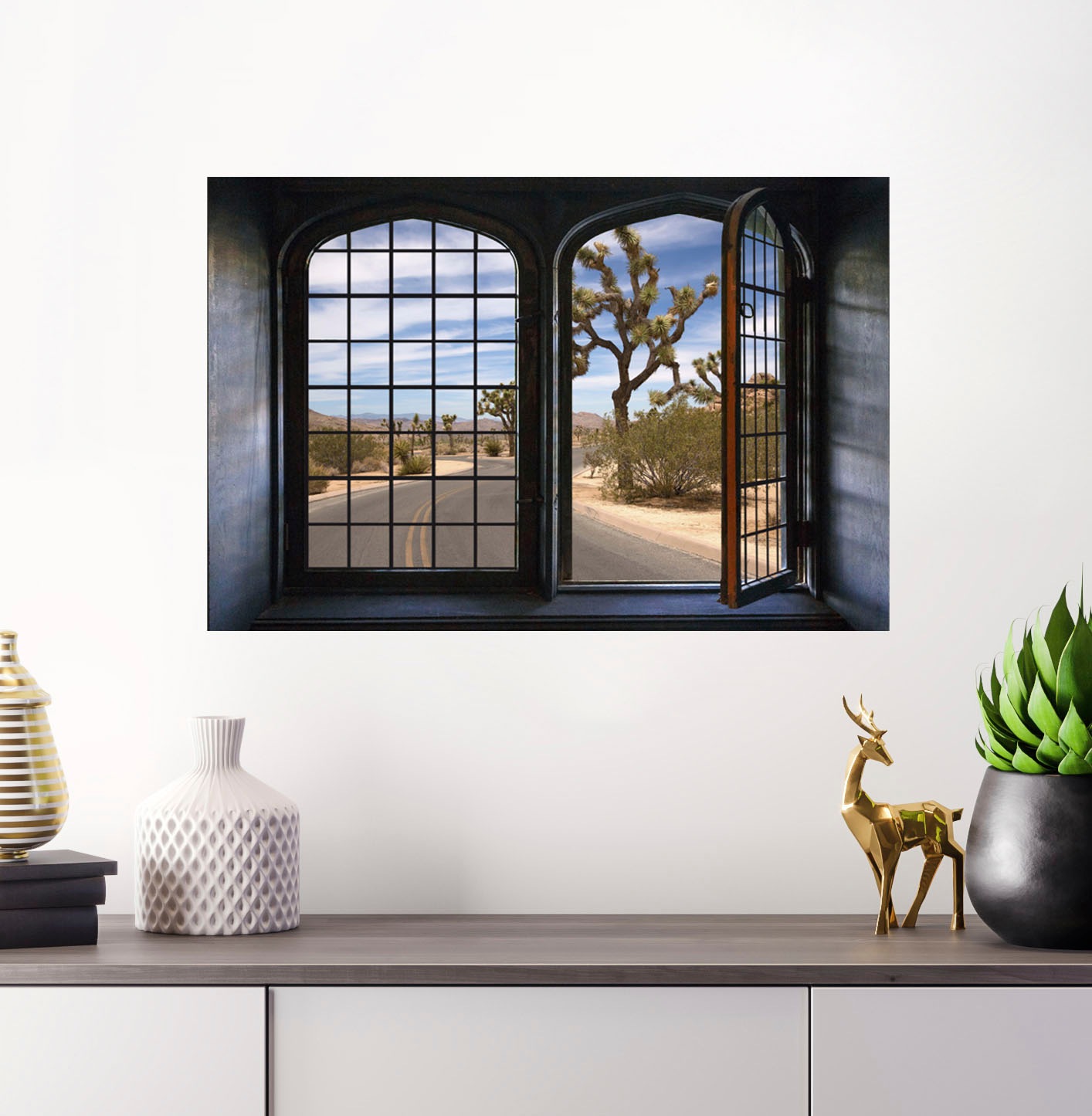 queence Wandsticker »Rout 66« Wandsticker, Wandbild, selbstklebend, 3D, Fenster