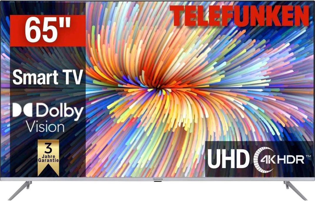 Raten auf HD, TV LED-Fernseher 4K Telefunken Ultra Smart- 164 bestellen cm/65 Zoll, »D65V850M5CWH«,