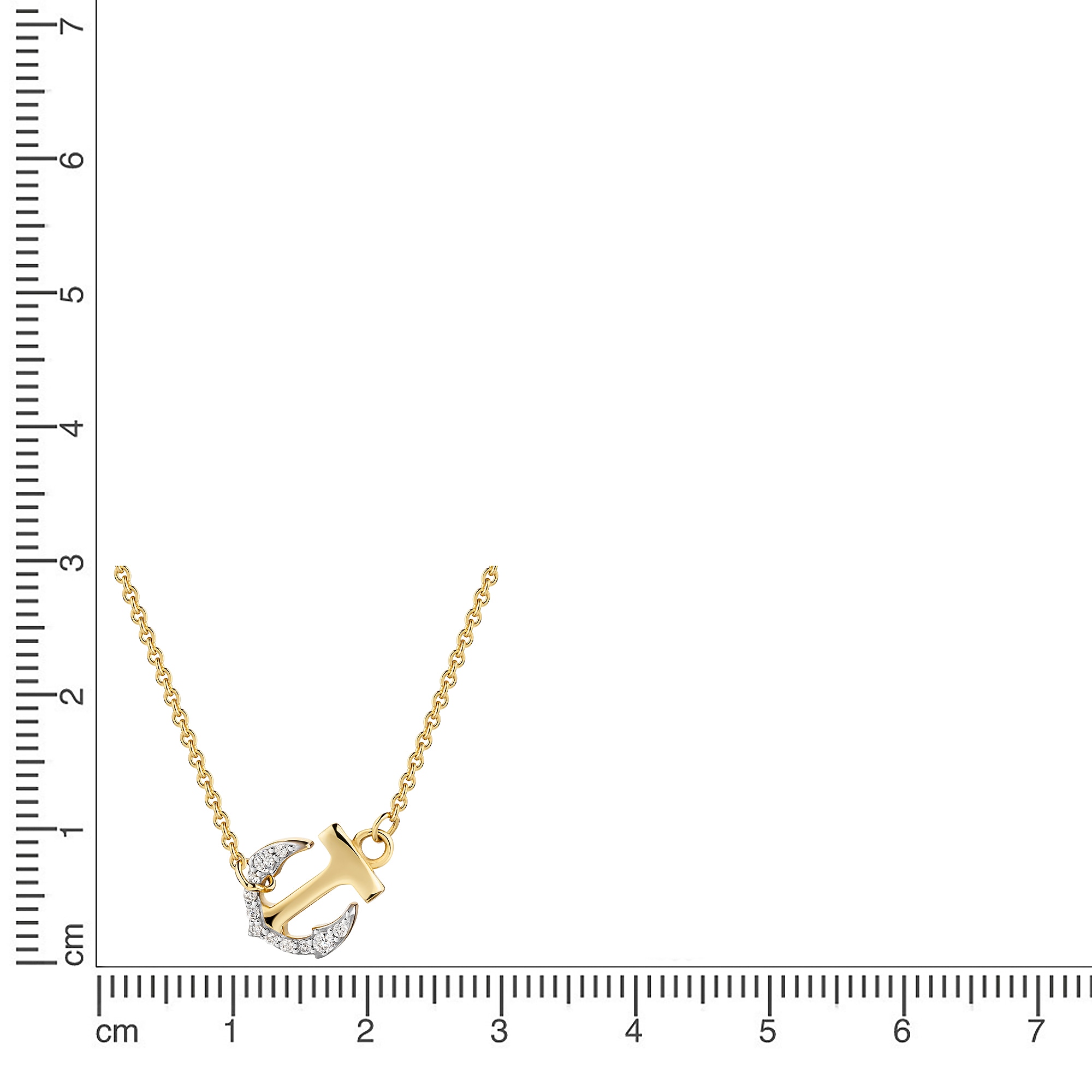 Firetti Kette mit Anhänger »Schmuck Geschenk Gold 333 Halsschmuck Halskette Ankerkette Anker« mit Zirkonia (synth.)
