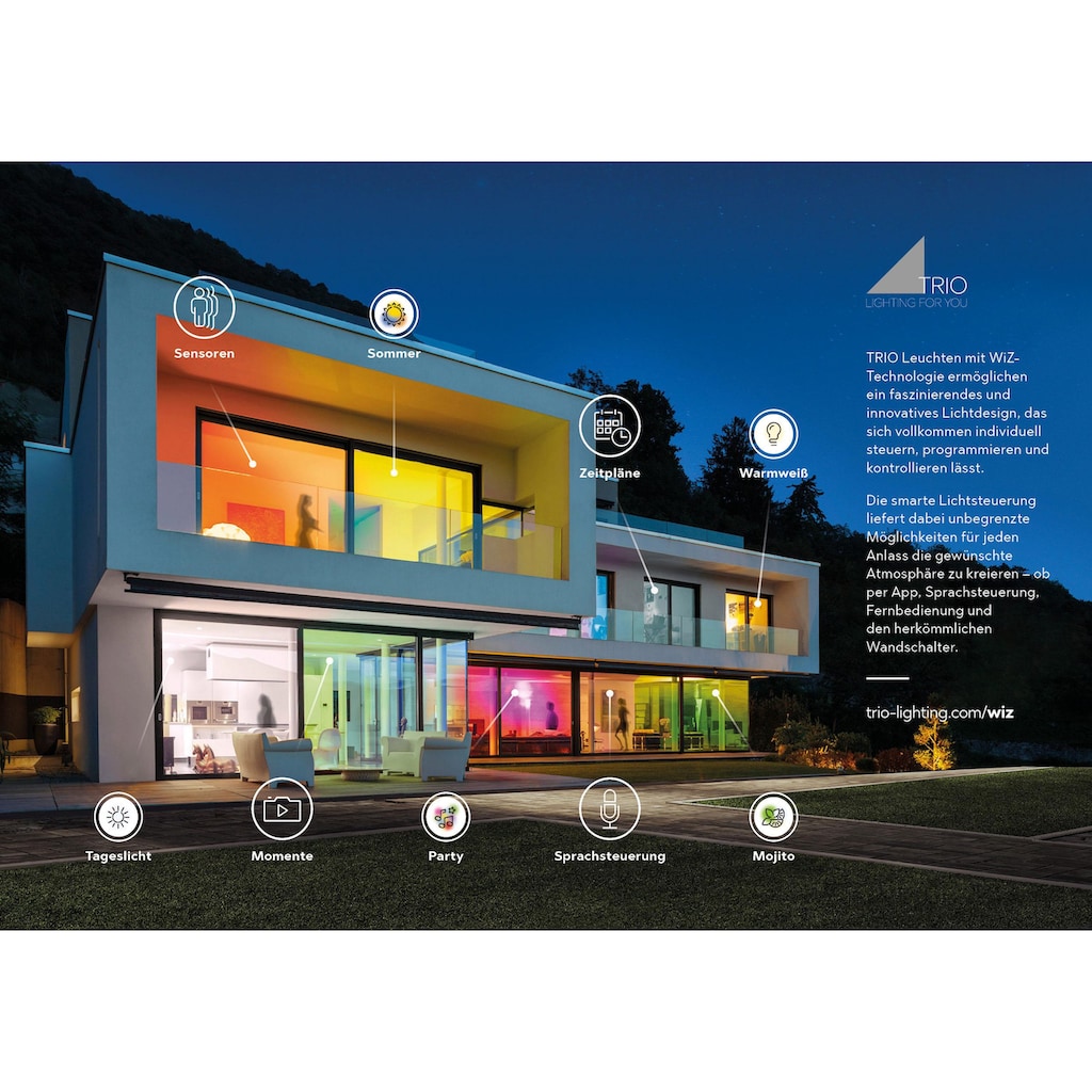 TRIO Leuchten LED Wandleuchte »GEMINI«, LED-Board, Warmweiß-Neutralweiß, Mit WiZ-Technologie für eine moderne Smart Home Lösung