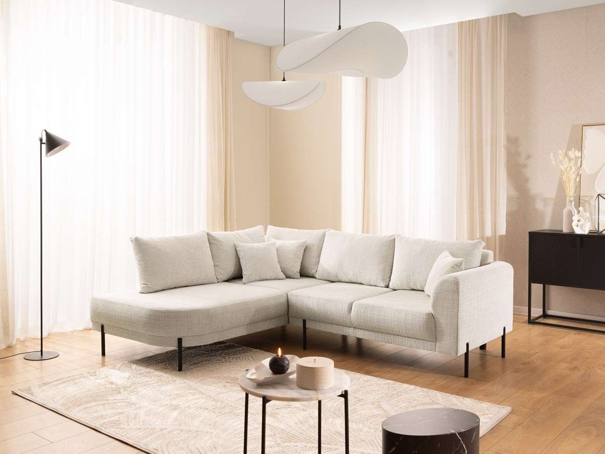 Home affaire Ecksofa »NELLIA L-Form mit Ottomane rechts oder links bestellbar, Breite 231 cm« enthält 5 Rückenkissen, angenehmen Sitzkomfort, belastbar bis 480kg