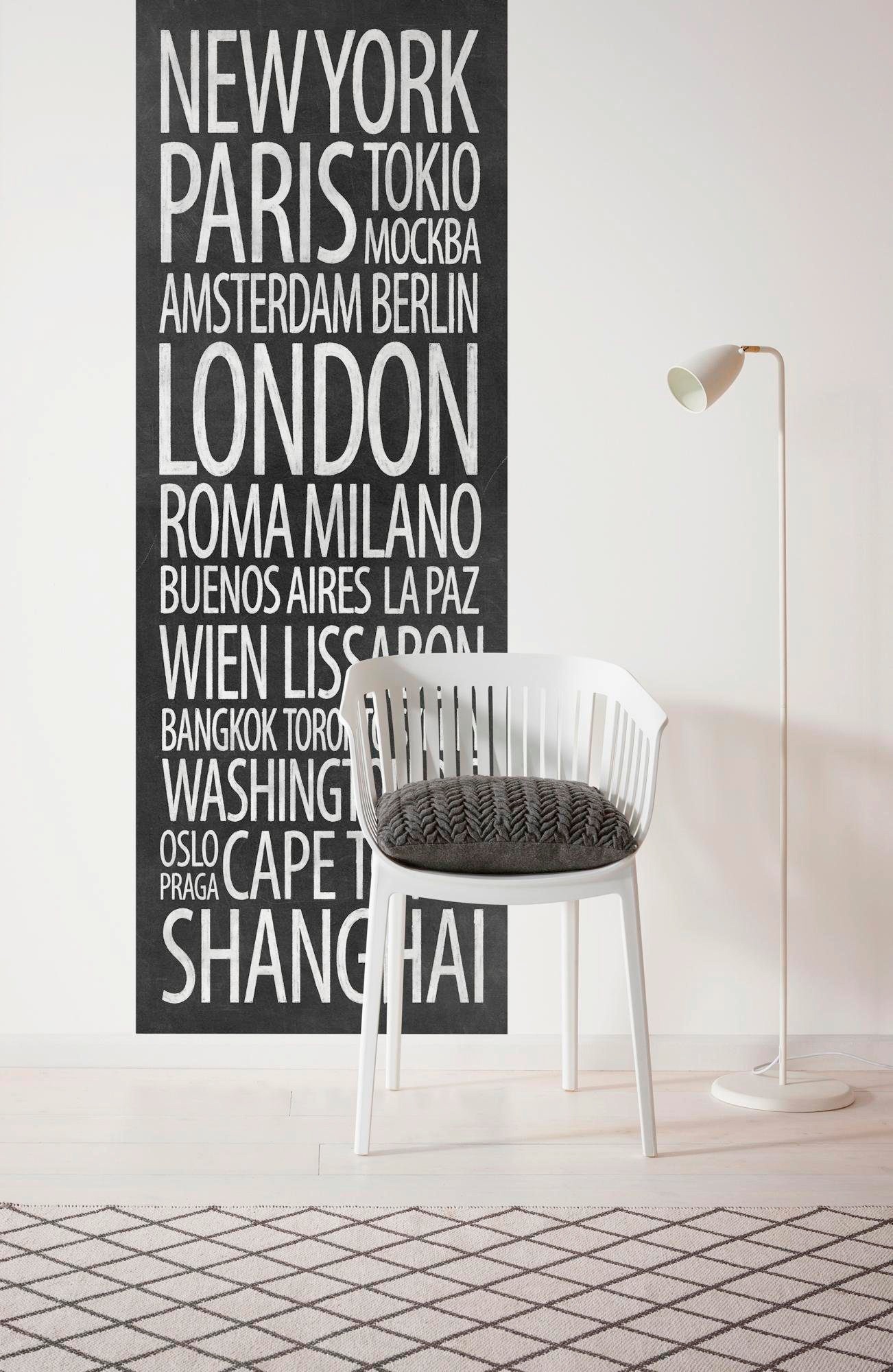 Komar Vliestapete »Digitaldruck Vlies - Jet Set - Größe 100 x 280 cm«, bedruckt, Wohnzimmer, Schlafzimmer