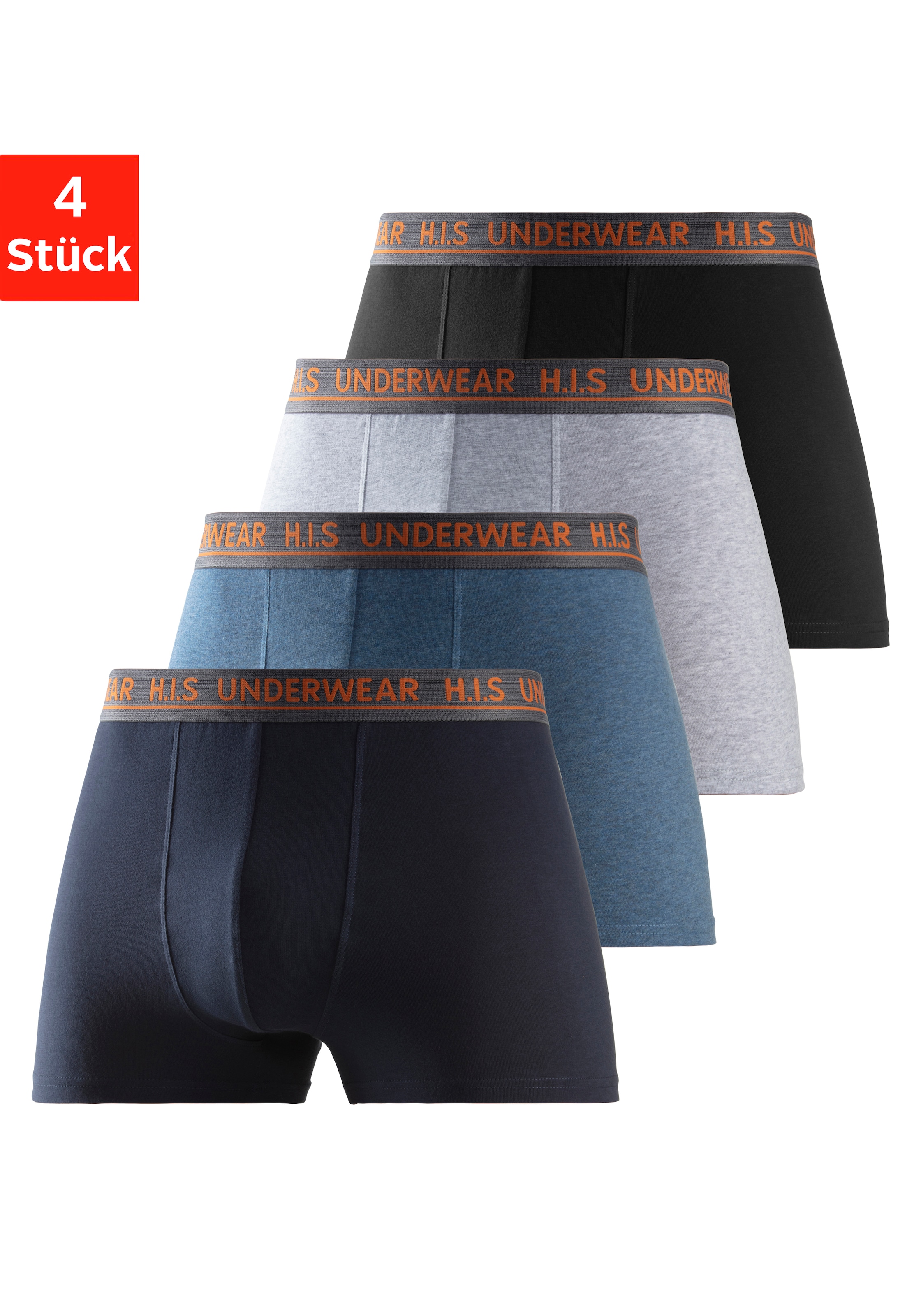 H.I.S Boxer, (Packung, 4 mit bequemem im jetzt St.), Stretchbündchen %Sale