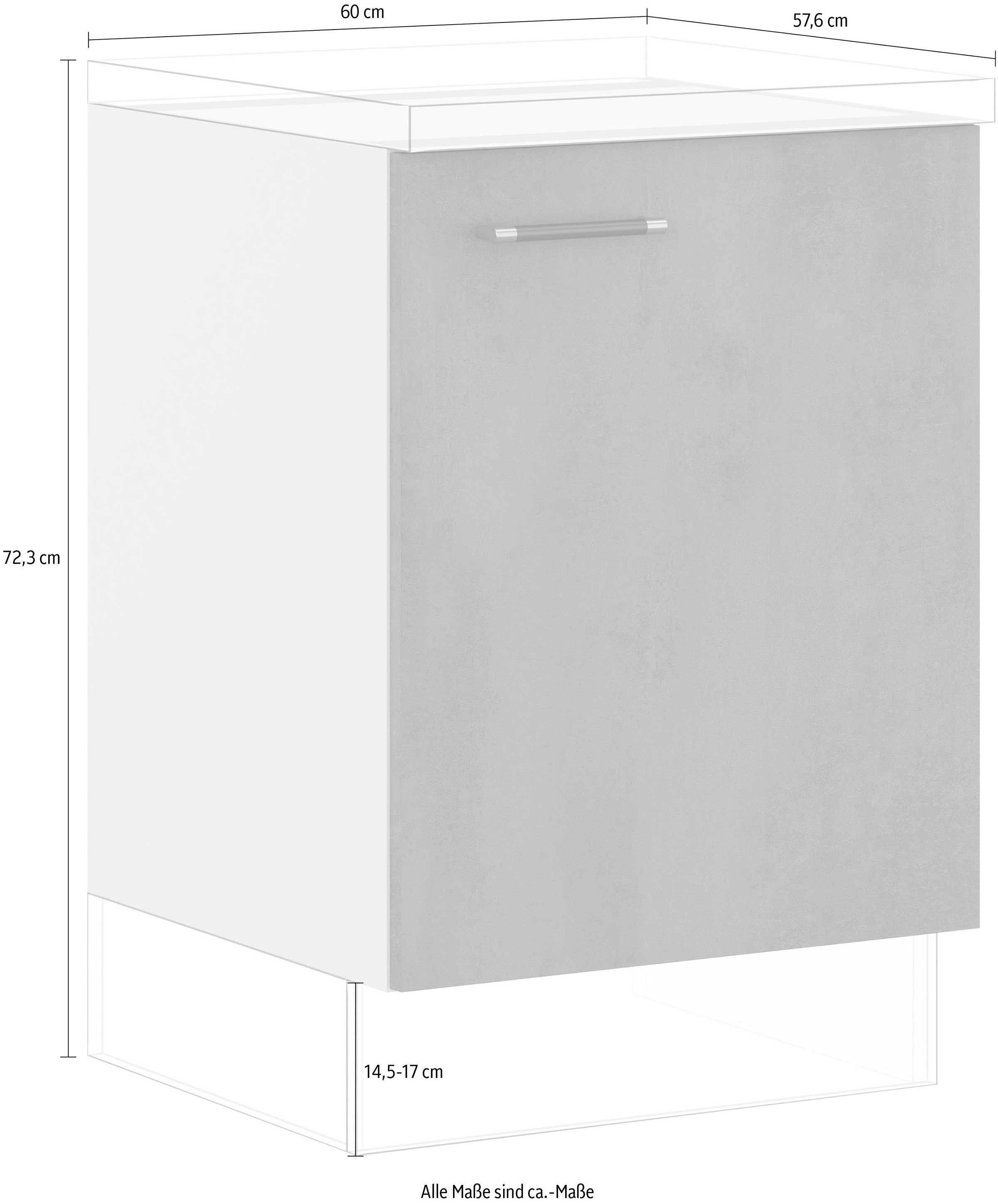 IMPULS KÜCHEN Unterschrank »"Prag und Valencia", Breite/Höhe: 60/72,3 cm«, vormontiert, mit Soft-Close