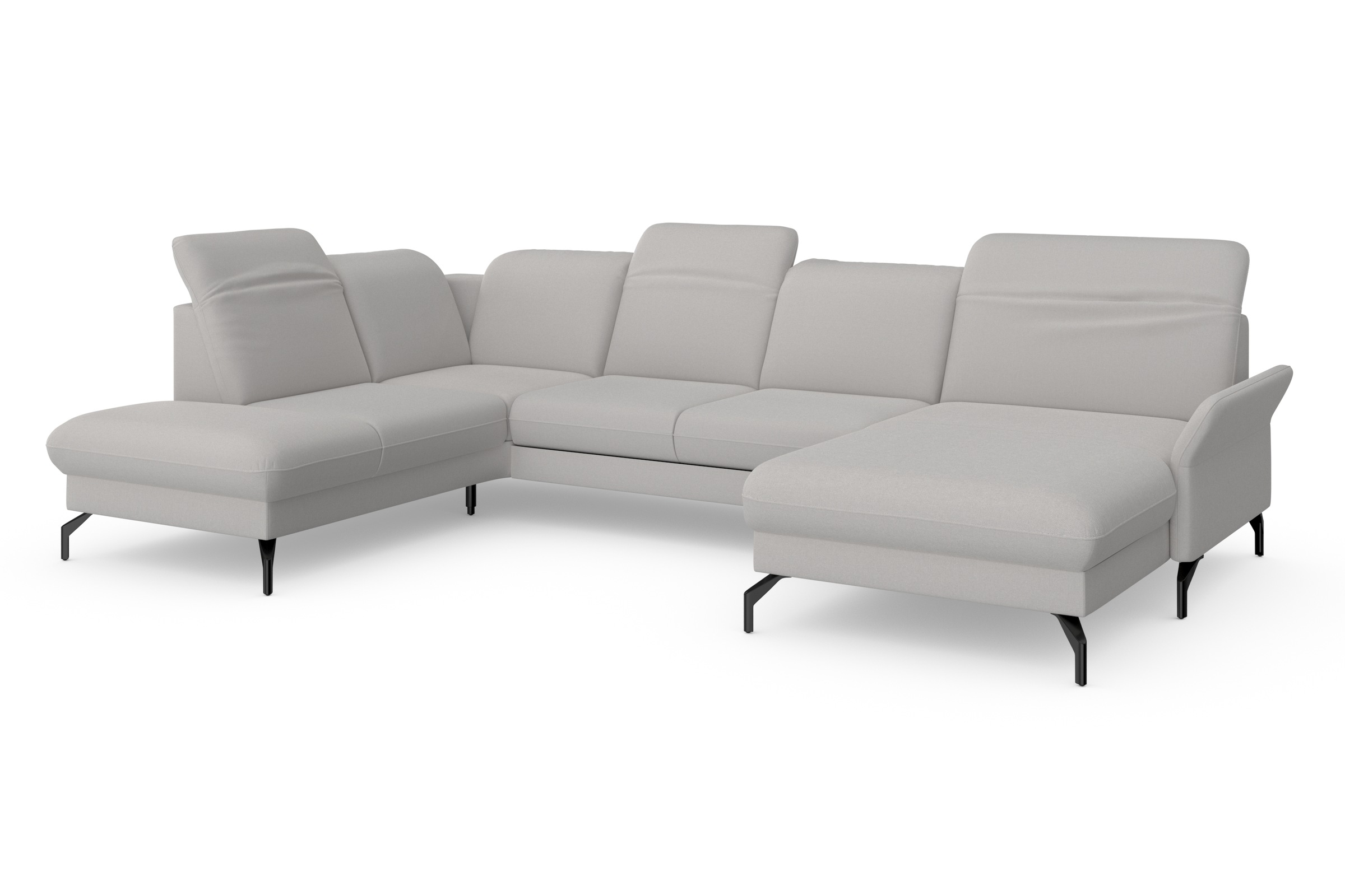 sit&more Wohnlandschaft »Fashion U-Form«, wahlweise mit Kopfteilverstellung, Vorziehsitz, motorisch, Metallfüße