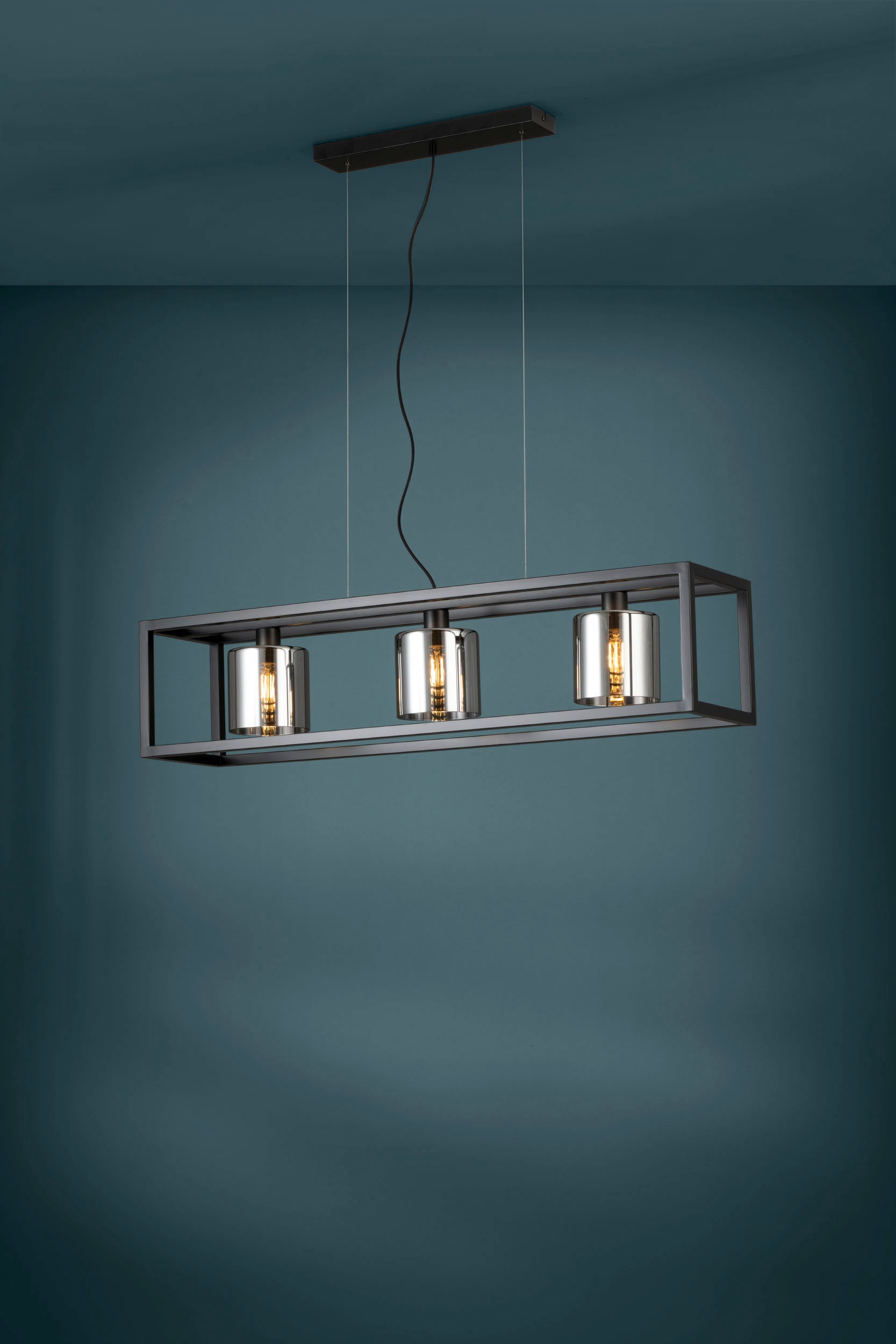 EGLO Hängeleuchte »BRISLING Pendellampe, Stahl und Glas, Vintage, Esszimmerlampe, Lampe«, Leuchtmittel E27 | Leuchtmittel wechselbar-ohne Leuchtmittel, Pendelleuchte, Wohnzimmerlampe, L14 x B11,5 x H10,5, schwarz, 5W inkl.