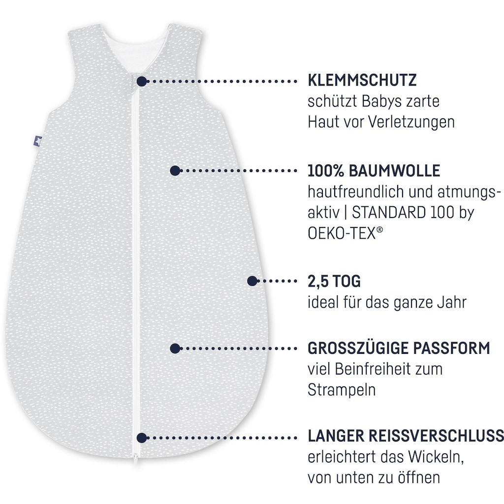 Julius Zöllner Babyschlafsack »Tiny Squares Grey«, (1 tlg.)