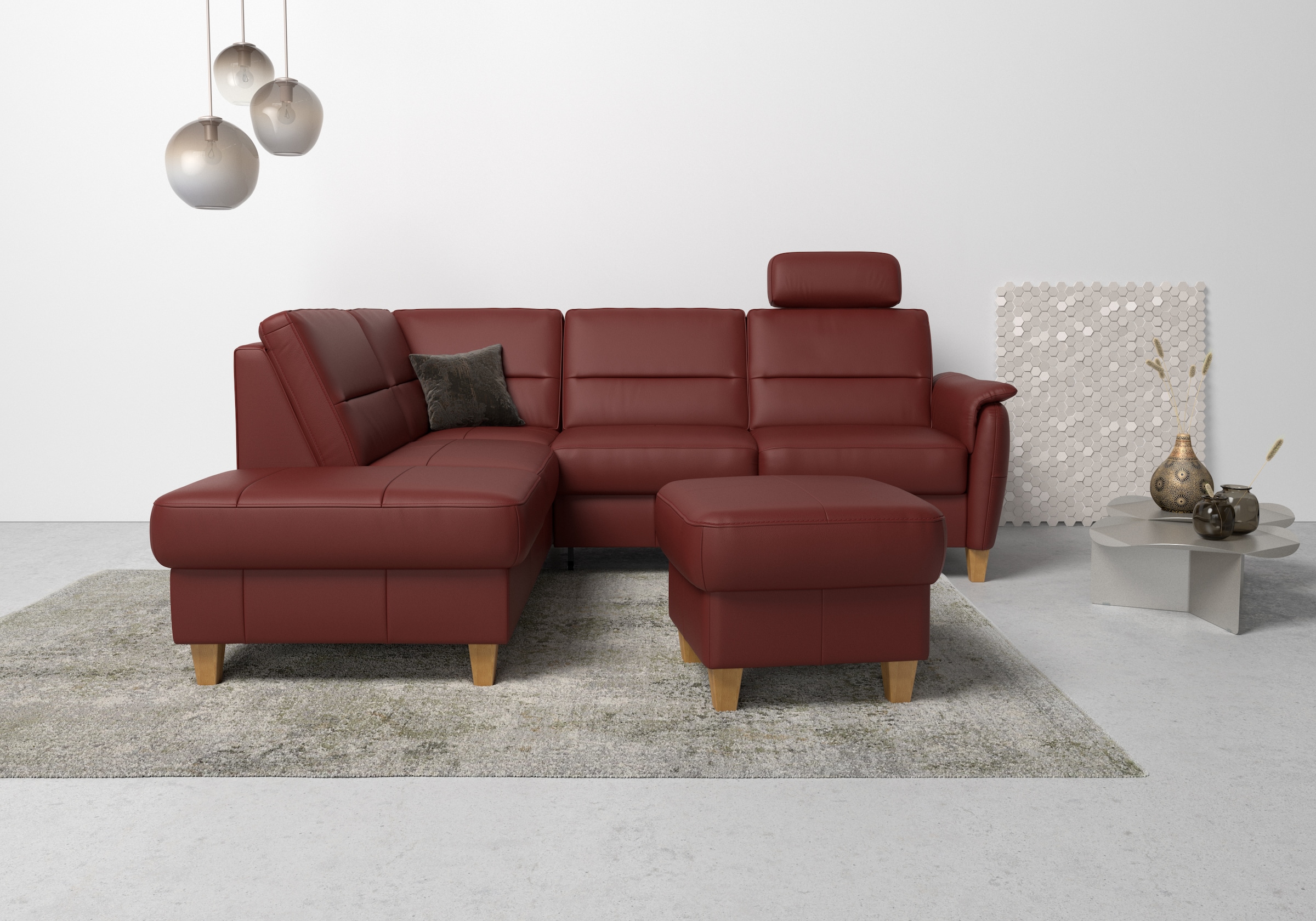 Home affaire Ecksofa »Palmera L-Form«, Federkern, wahlweise mit Bettfunktio günstig online kaufen