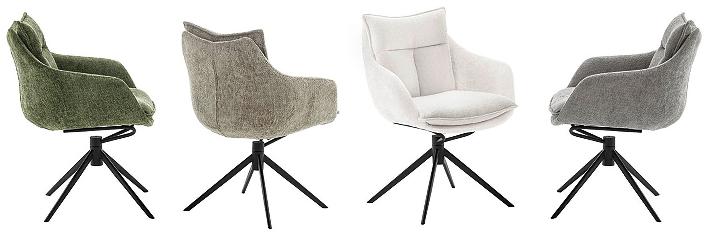 MCA furniture Esszimmerstuhl »PARKER«, Strukturstoff, (2er-Set), drehbar 360°, Dreh- & Schwingfunktion, Belastbarkeit 120 kg