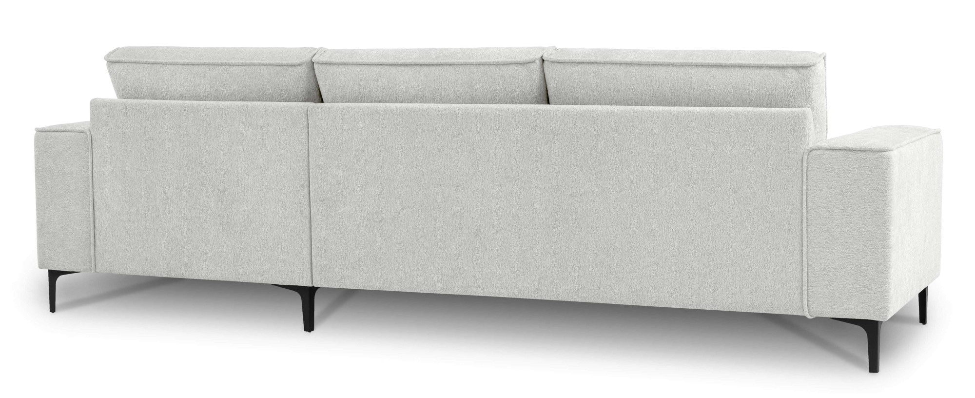 Places of Style Ecksofa »Polsterecke Oland, Struktur, Flachgewebe, Luxus-Microfaser, Boucle«, L-Form, 280 cm, Wellenunterfederung, Skandi-Design, Metallfüße