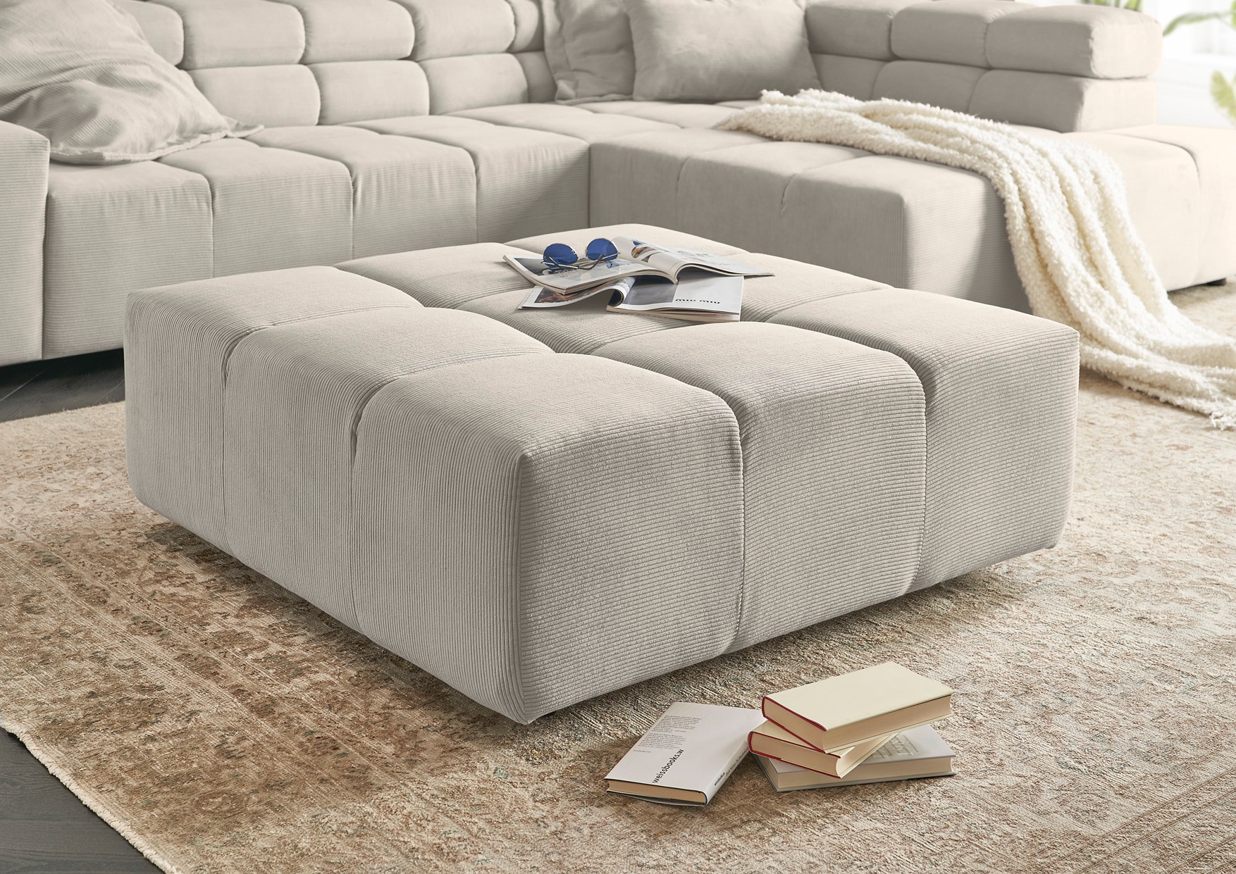 INOSIGN Polsterhocker »Ancona«, passend zur "Ancona"-Polsterserie, auch in Cord + Easy Care