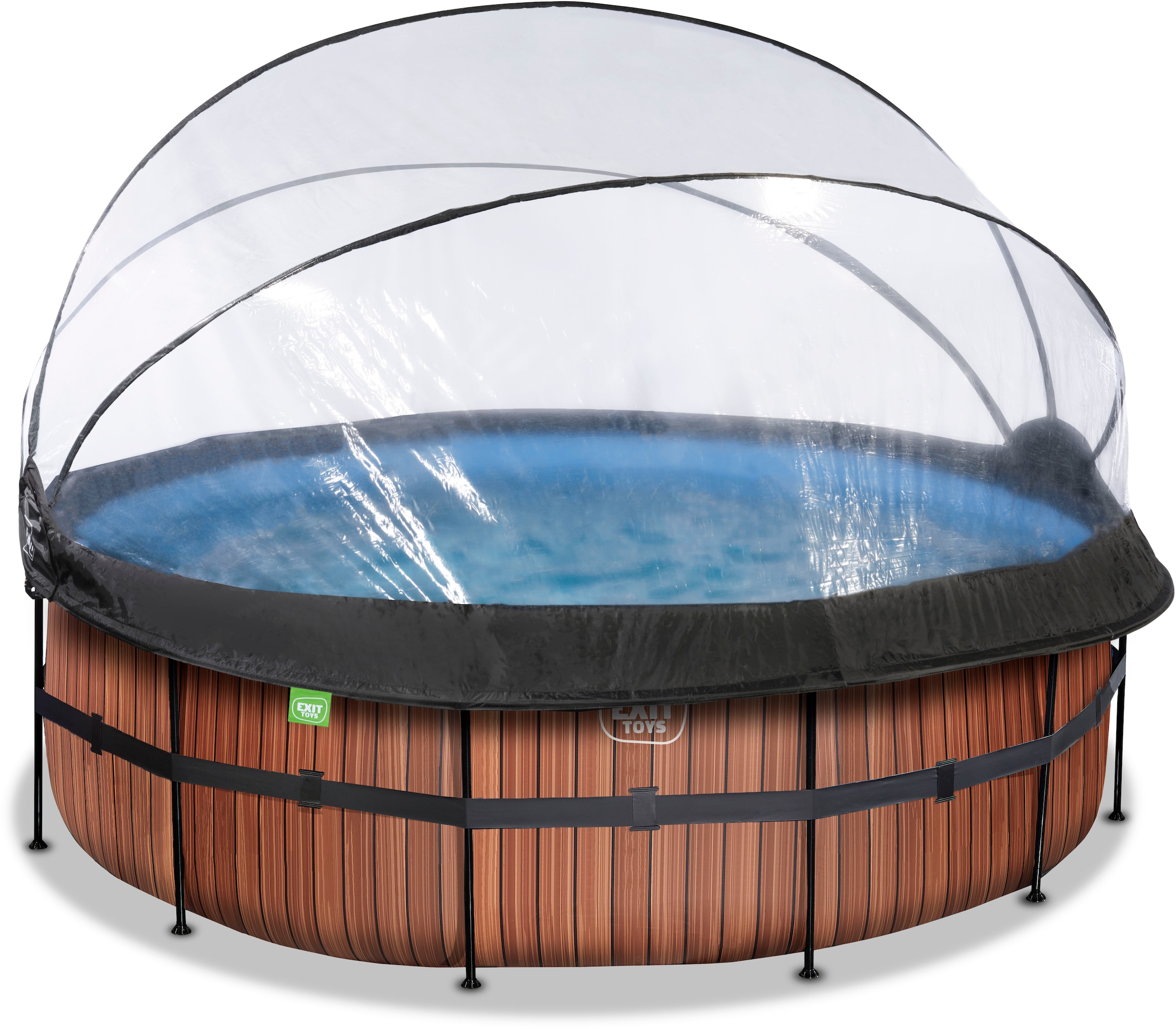 EXIT Framepool »inkl. multifunktionaler Poolabdeckung«, (Set, 4 tlg.), ØxH: 427x122 cm, mit Sandfilteranlage und Sicherheitsleiter