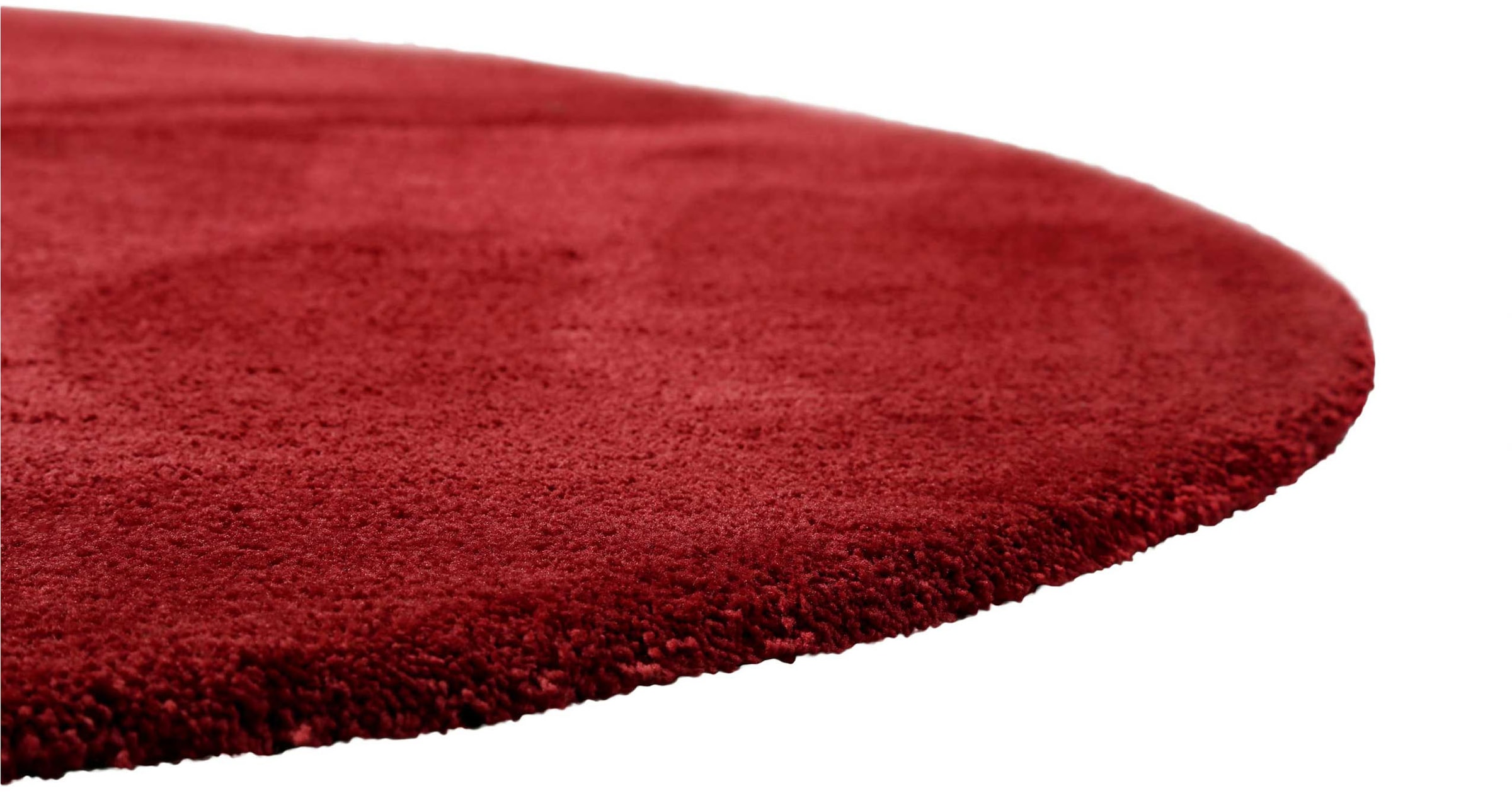 Homie Living Teppich »Pisa«, rund, 25 mm Höhe, Hochflor, Microfaser, uni, weich, Shaggy, Wohnzimmer, Schlafzimmer