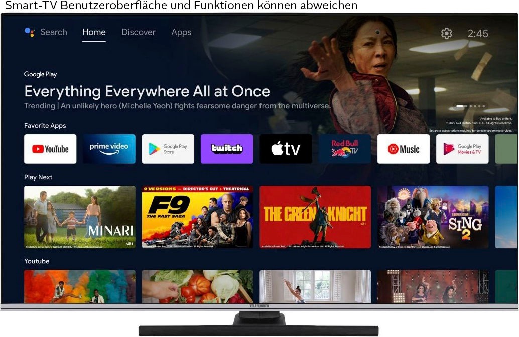 Telefunken QLED-Fernseher »D50Q701X2CW«, 4K Ultra HD, Android TV-Smart-TV