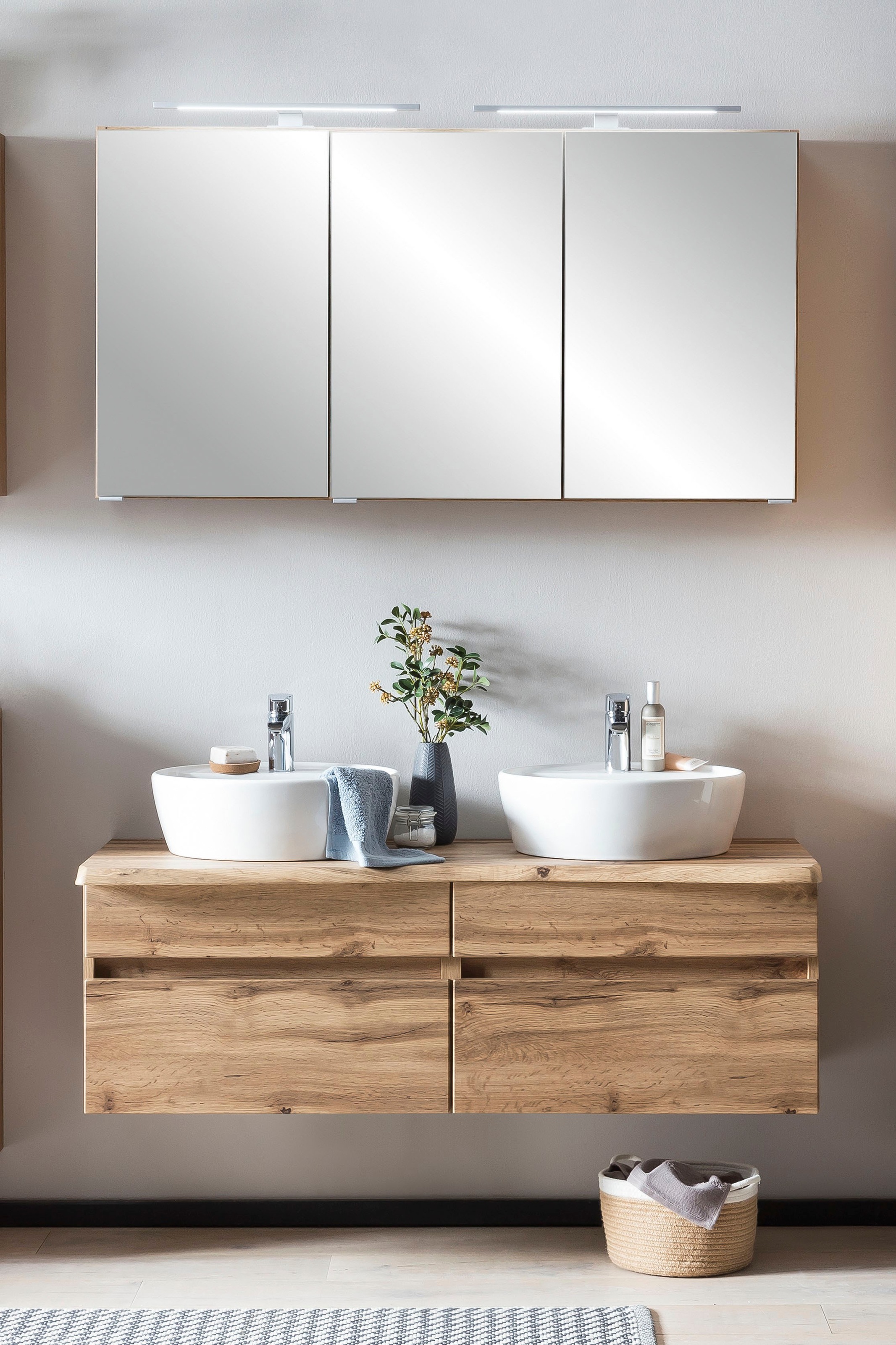 welltime Badmöbel-Set »Lienz« Spiegelschrank und Waschtisch, 2 Stk. tlg. günstig online kaufen