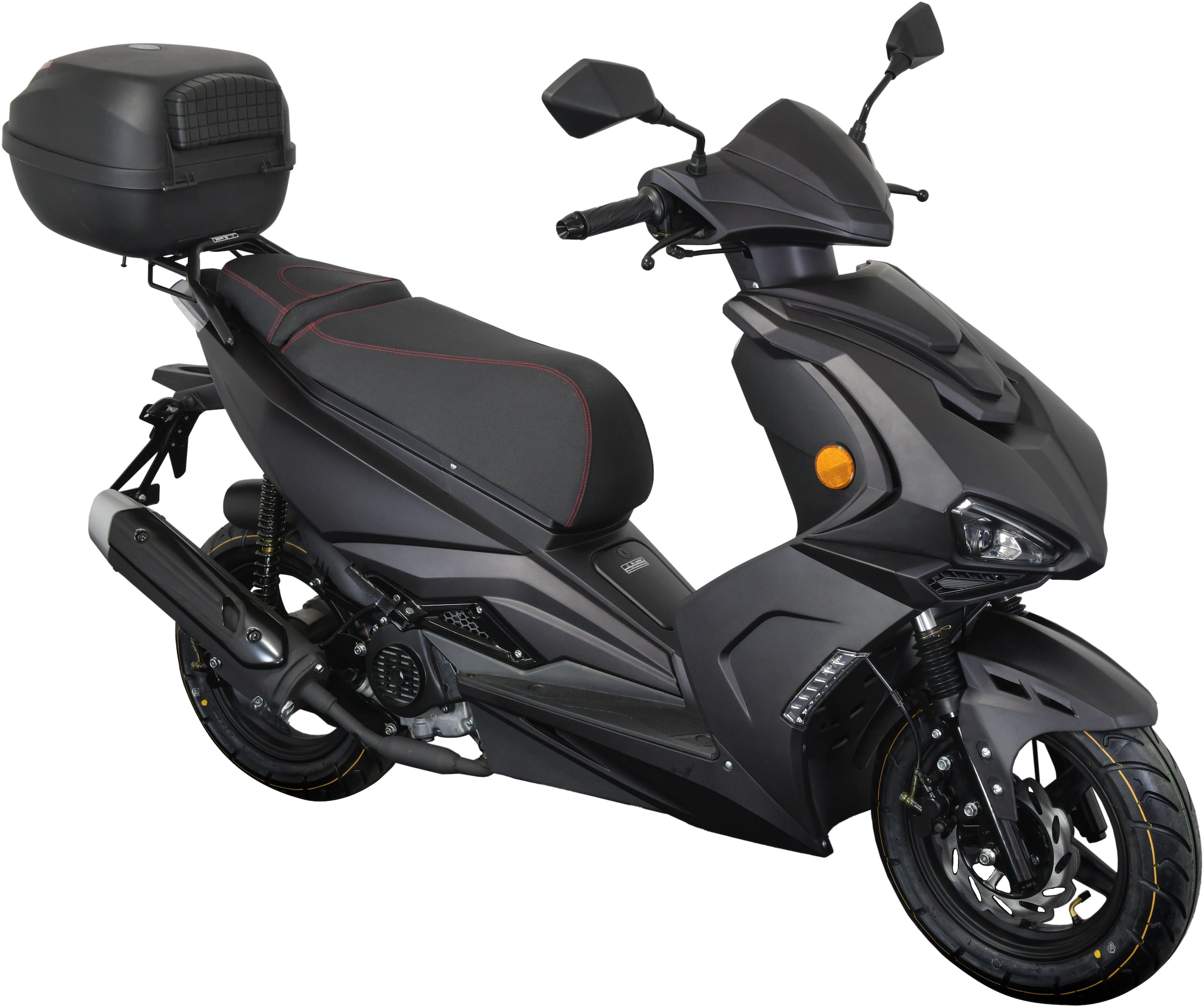 GT UNION Motorroller »Striker 45«, 49,5 cm³, 45 km/h, Euro 5, 3 PS, (Set, mit Topcase), Luftgekühlter Motor