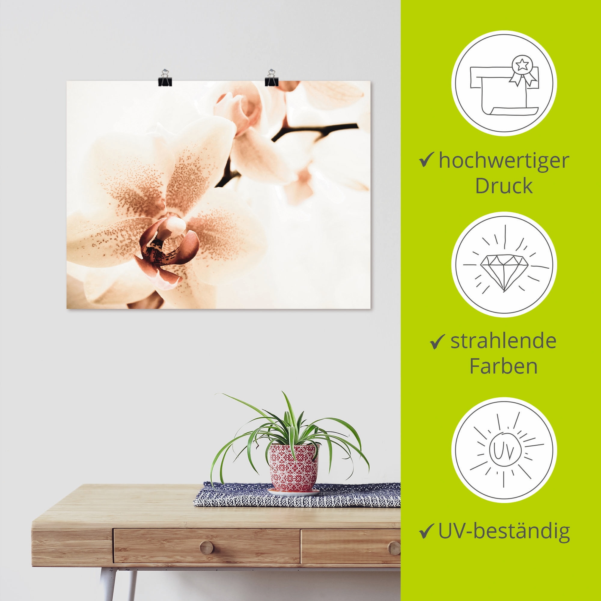 Artland Wandbild »Orchidee abstrakte Collage«, Blumen, (1 St.), als Leinwandbild, Poster in verschied. Größen