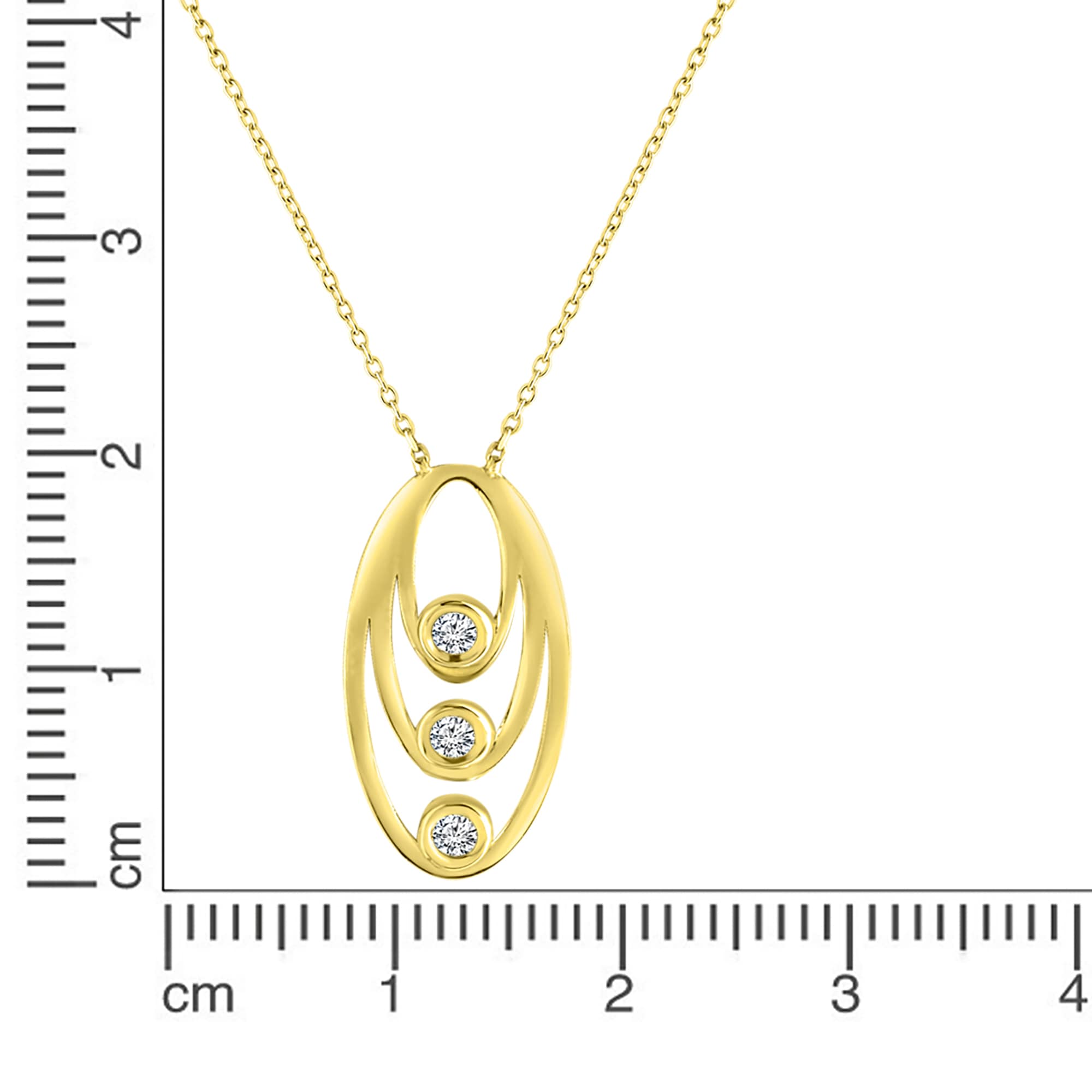 Fascination by Ellen K. Kette mit Anhänger »Gold 375 mit weißen Zirkonia-Steinen 45/42cm lang«