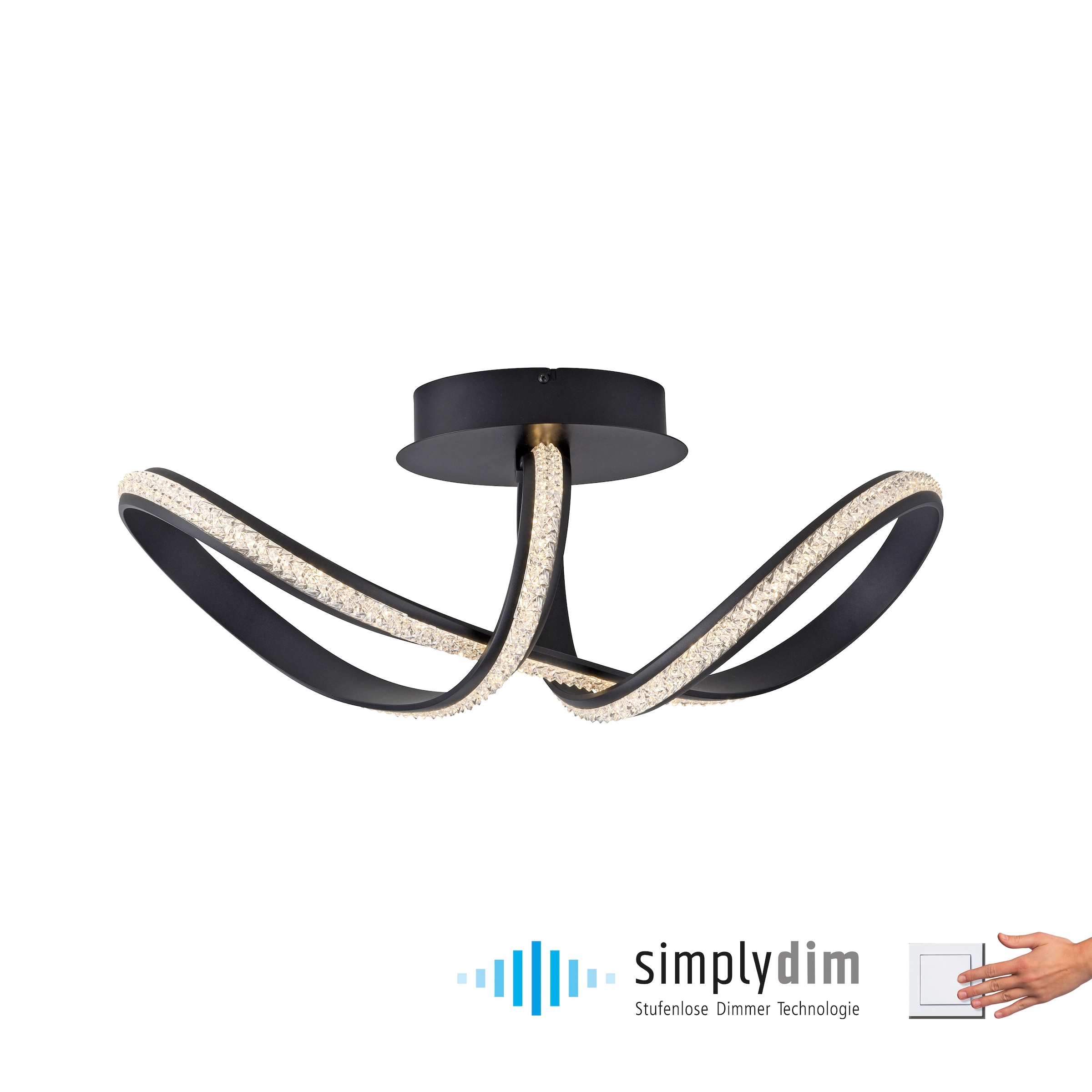 Paul Neuhaus Deckenleuchte »BRILLA« LED-Board 1 Stk. Warmweiß LED, dimmbar, Simply Dim, Memory, nach Trennung vom Netz