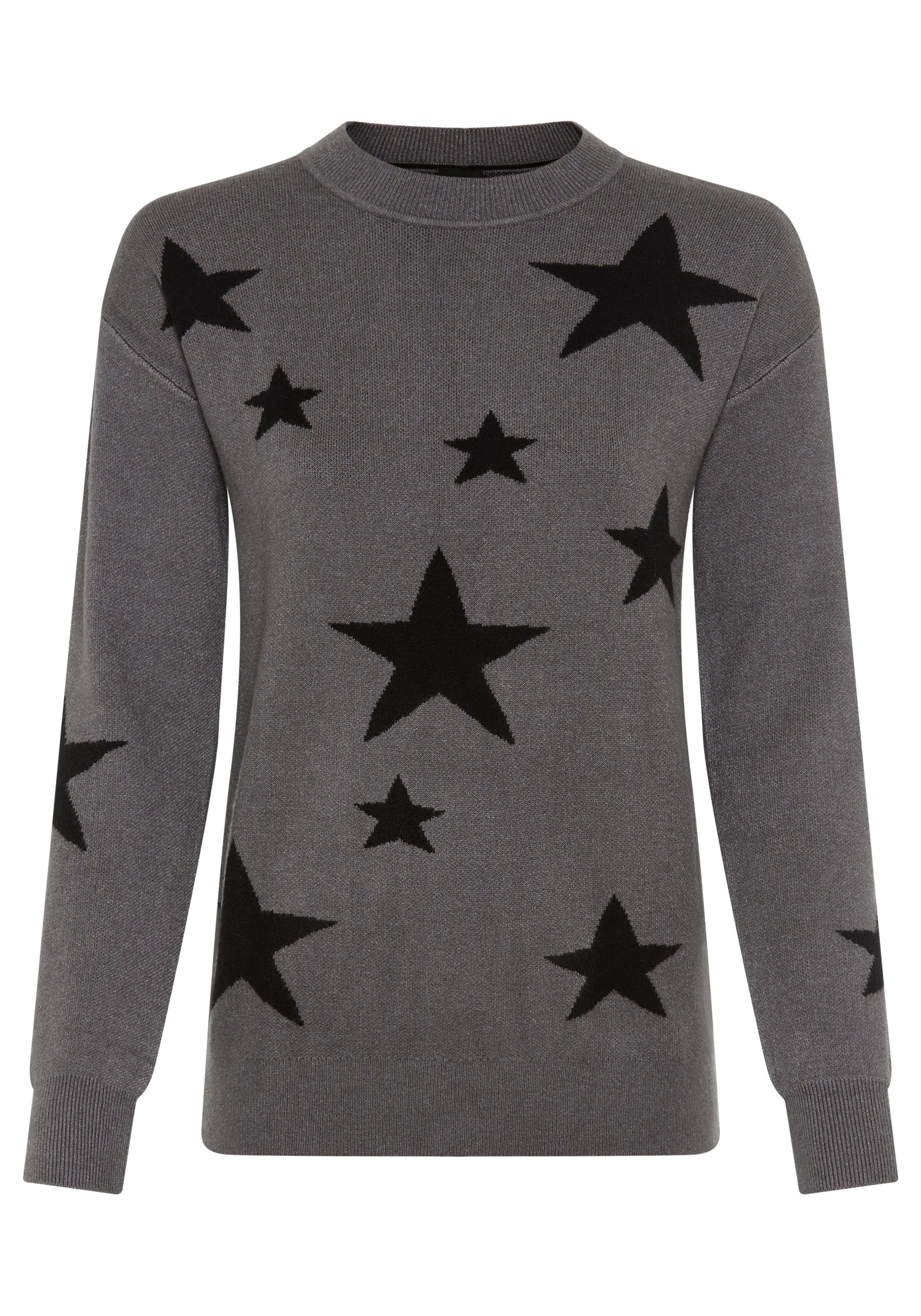 Laura Scott Rundhalspullover kuscheliger Winterstrick mit Sternenmuster - NEUE KOLLEKTION