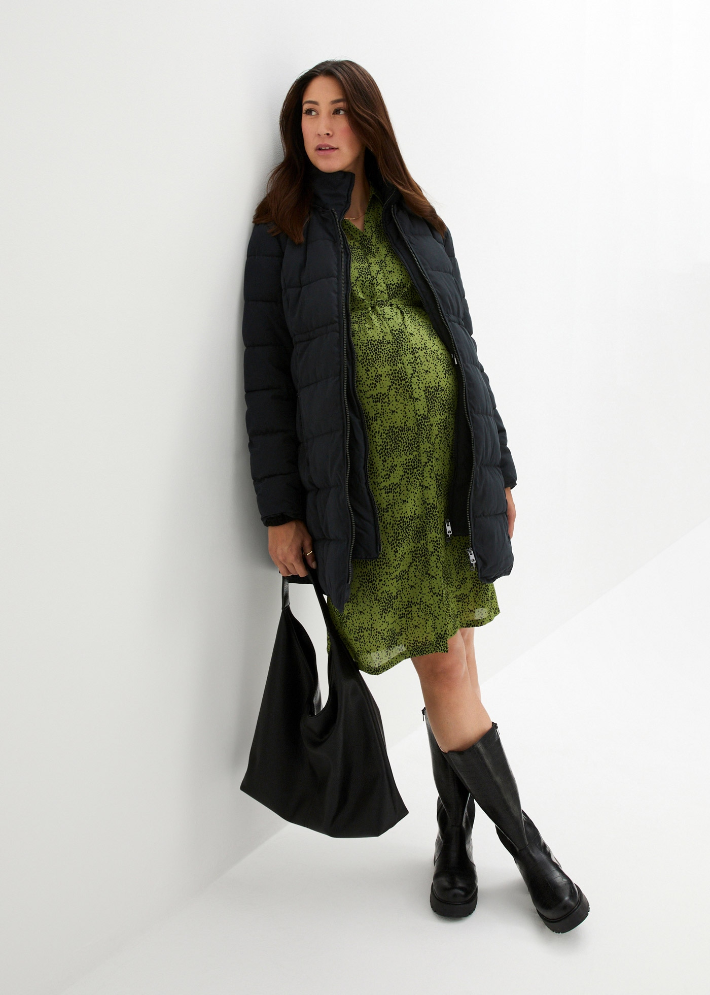 bonprix Umstandsjacke »3-in-1 warm wattierte Umstands- und Tragejacke« mit Kapuze 3-in-1 warm wattierte Umstands- und Tragejacke