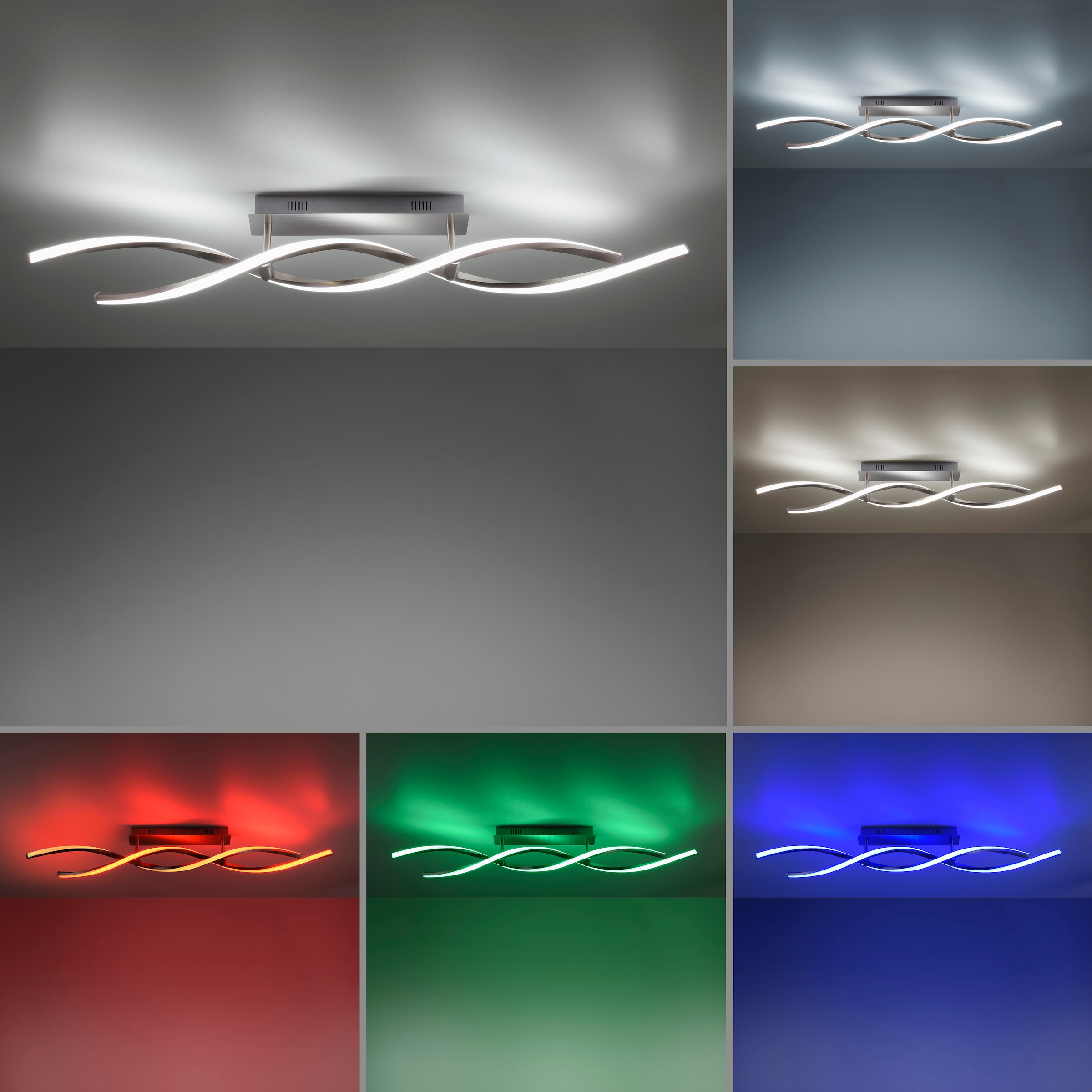 Leuchten Direkt Deckenleuchte »Ls-SWING«, 2 flammig-flammig, RGB+tunable  white, Infrarot inkl., Fernbedienung, Smarthome fähig online kaufen