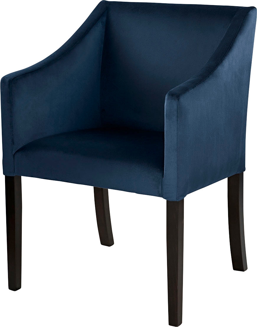 Fink Armlehnstuhl »MARTIN«, Samtvelours VELVET, mit schmalen, schwarzen Beinen