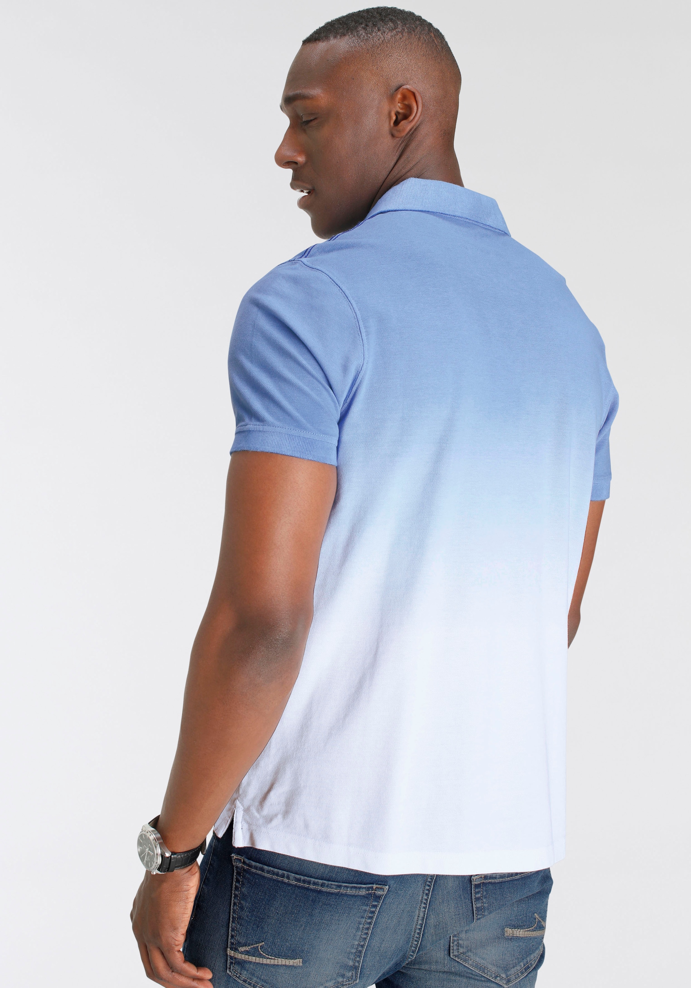 DELMAO Poloshirt, kurzärmelig, lässiges Batikmuster, Polokragen