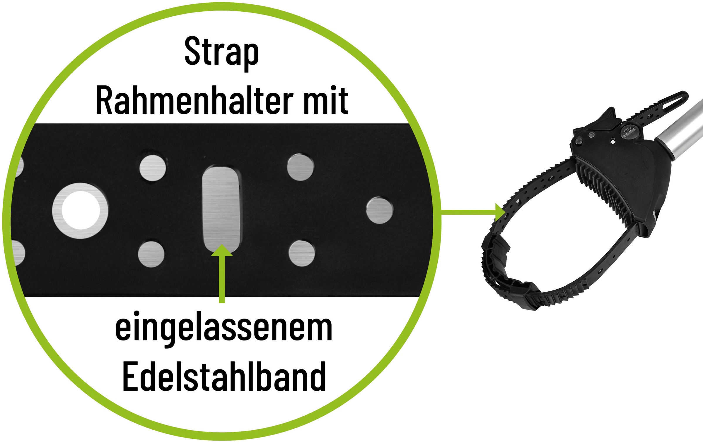EUFAB Fahrradträger-Rahmenhalter »Strap-Rahmenhalter kurz Ø 25+30mm«