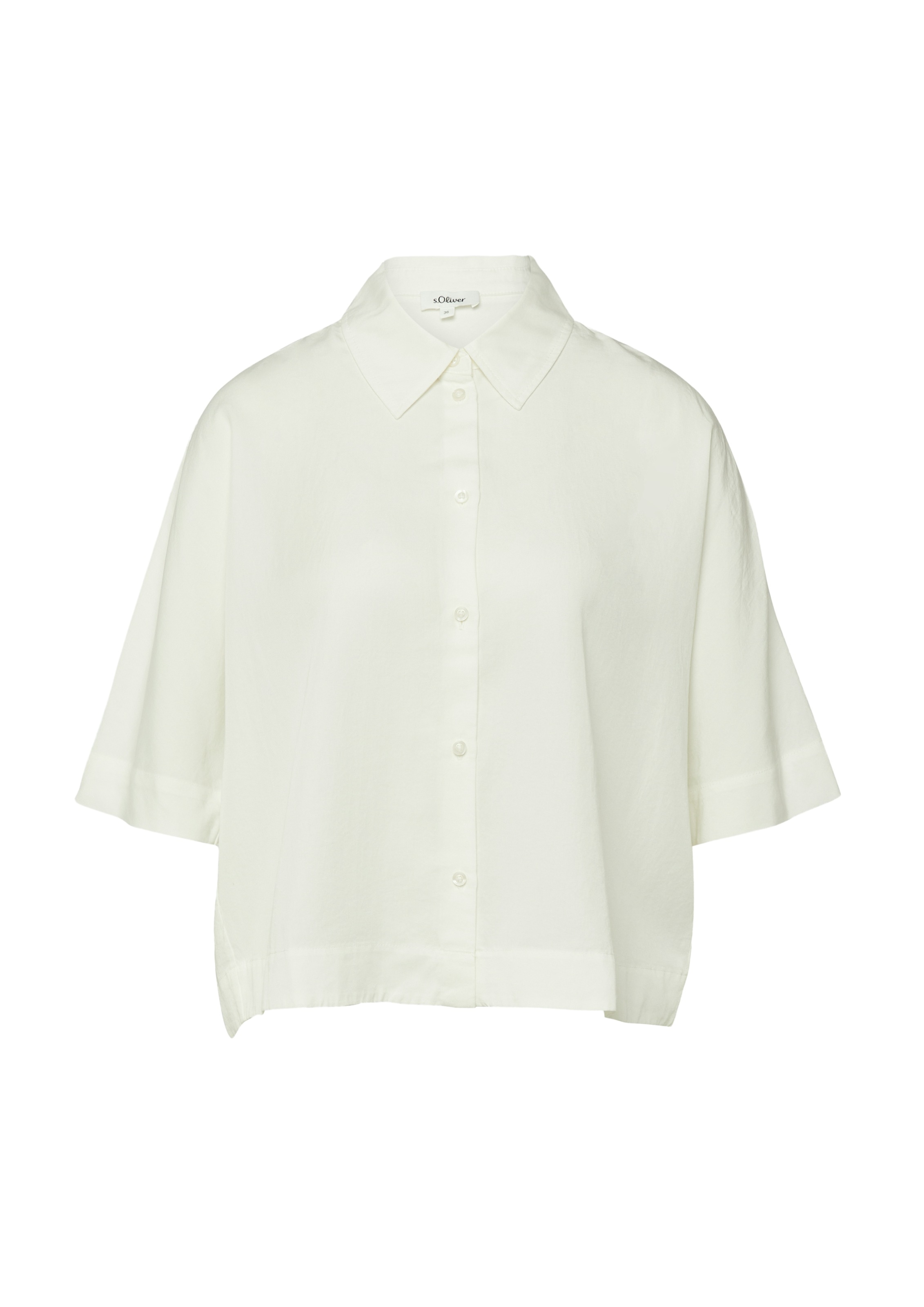 s.Oliver Hemdbluse Sommerbluse mit 3/4-Arm und aus Viskosemix