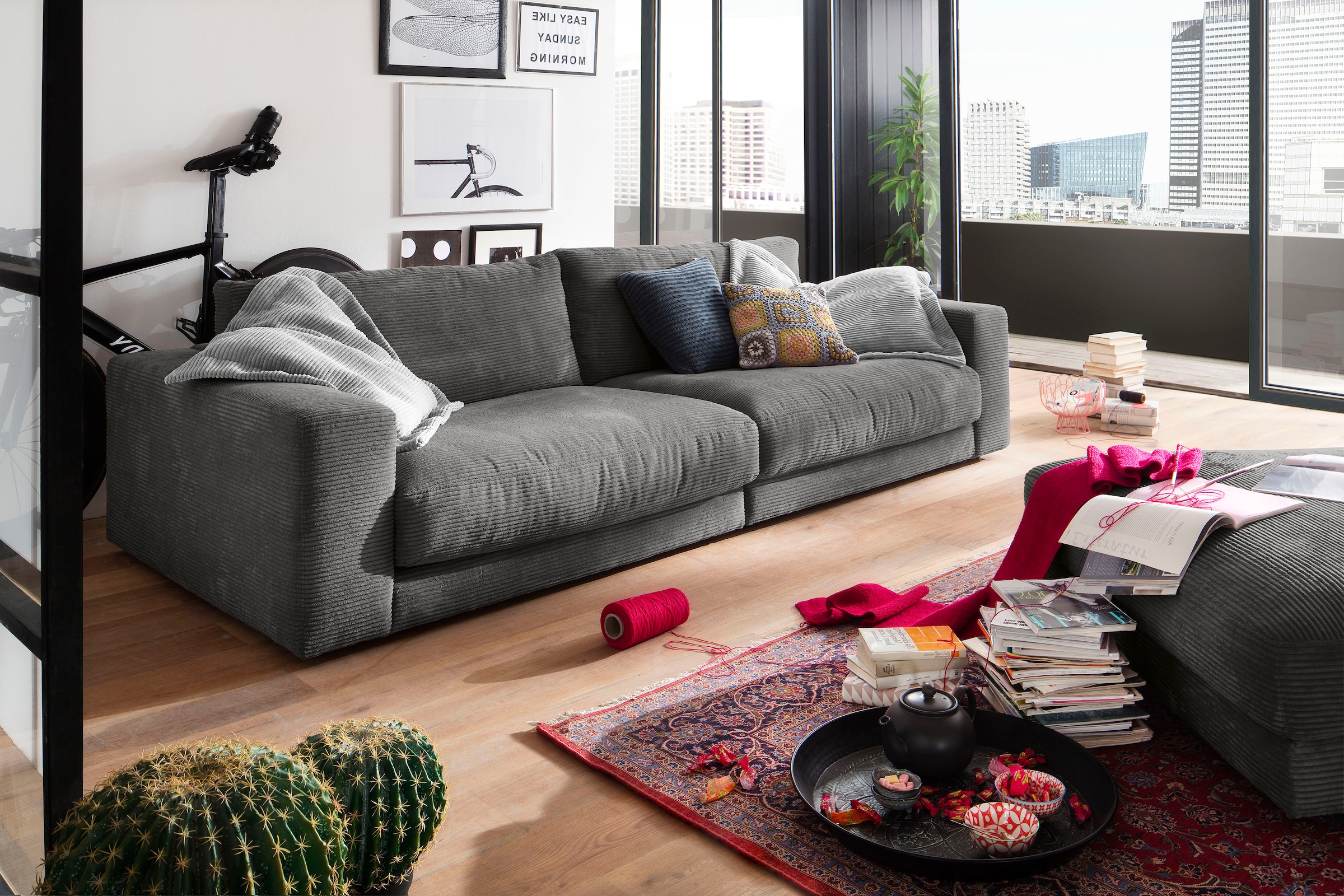 3C Candy Big-Sofa stylisches in Rechnung kaufen »Enisa«, Fein- und auf Breitcord Zeitloses Loungemöbel, und