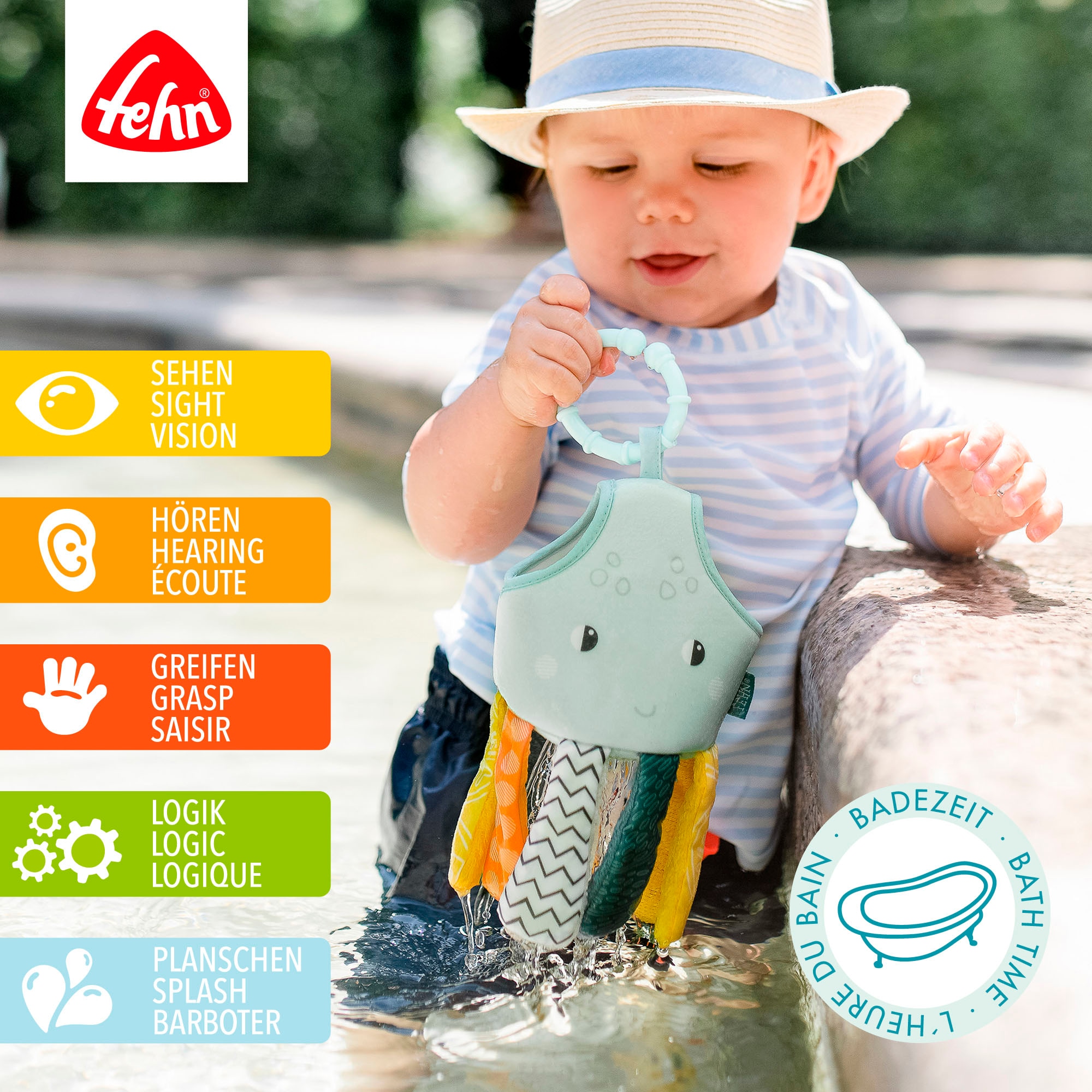 Fehn Badespielzeug »Plansch & Play, röpfel-Oktopus«, mit Befestigungsring