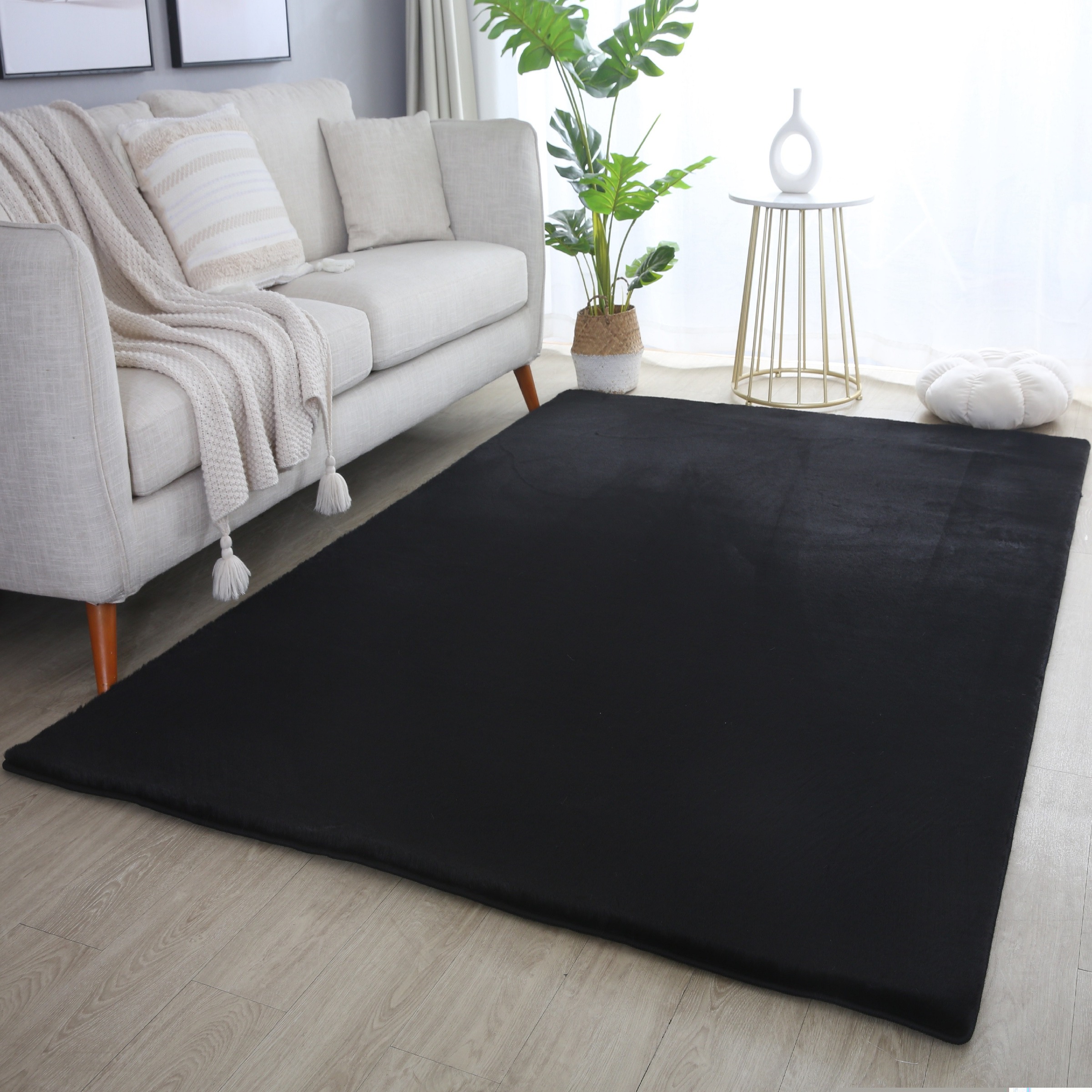 Ayyildiz Teppiche Hochflor-Teppich »Pouffy 5100« Rechteckig 20 Mm Höhe Läufer, Weicher Glatter Softflor, Kaninchen Fell Haptik, Waschbar