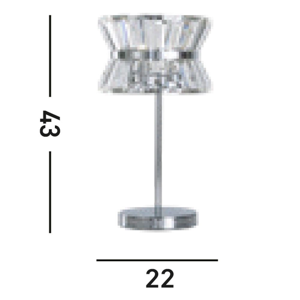 Searchlight Teichleuchte »Uptown 2Lt Table Lamp - Chrome Metal & Clear Crystal« G9 1 Stk.