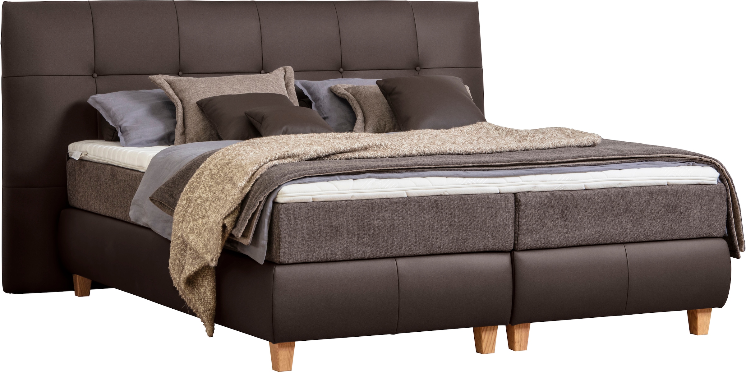 alina Boxspringbett »Luella«, ADA trendline Boxspringbett, inkl. Matratze und Viscoschaum-Topper